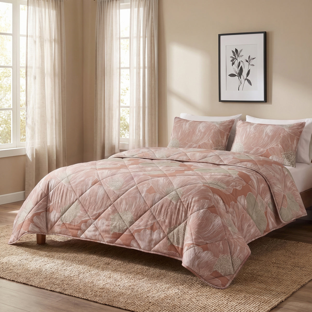 Dreamhouse Lazy Dekbed - Katoen - Veer Terrcacotta - Met Kussenslopen
