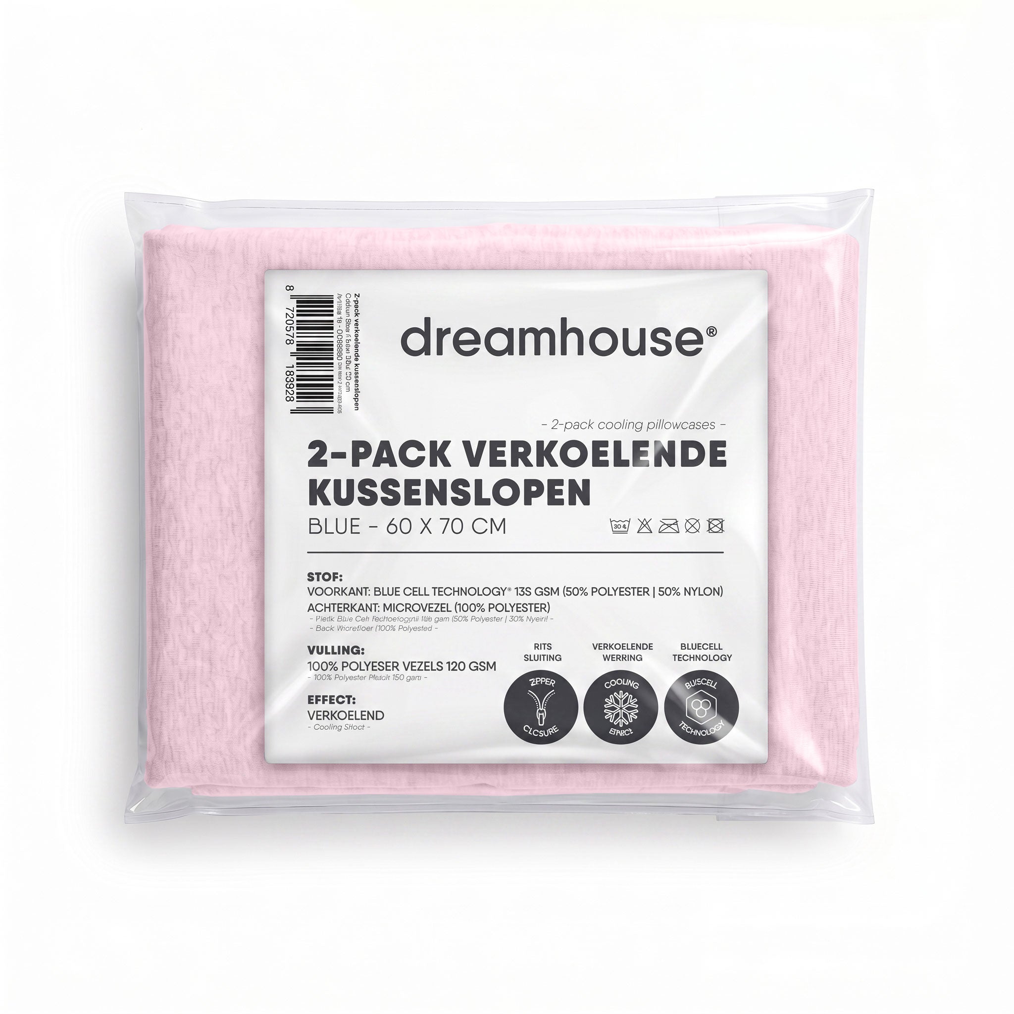 Dreamhouse Verkoelende Kussenslopen - 2 Stuks - Roze - 60 x 70 cm