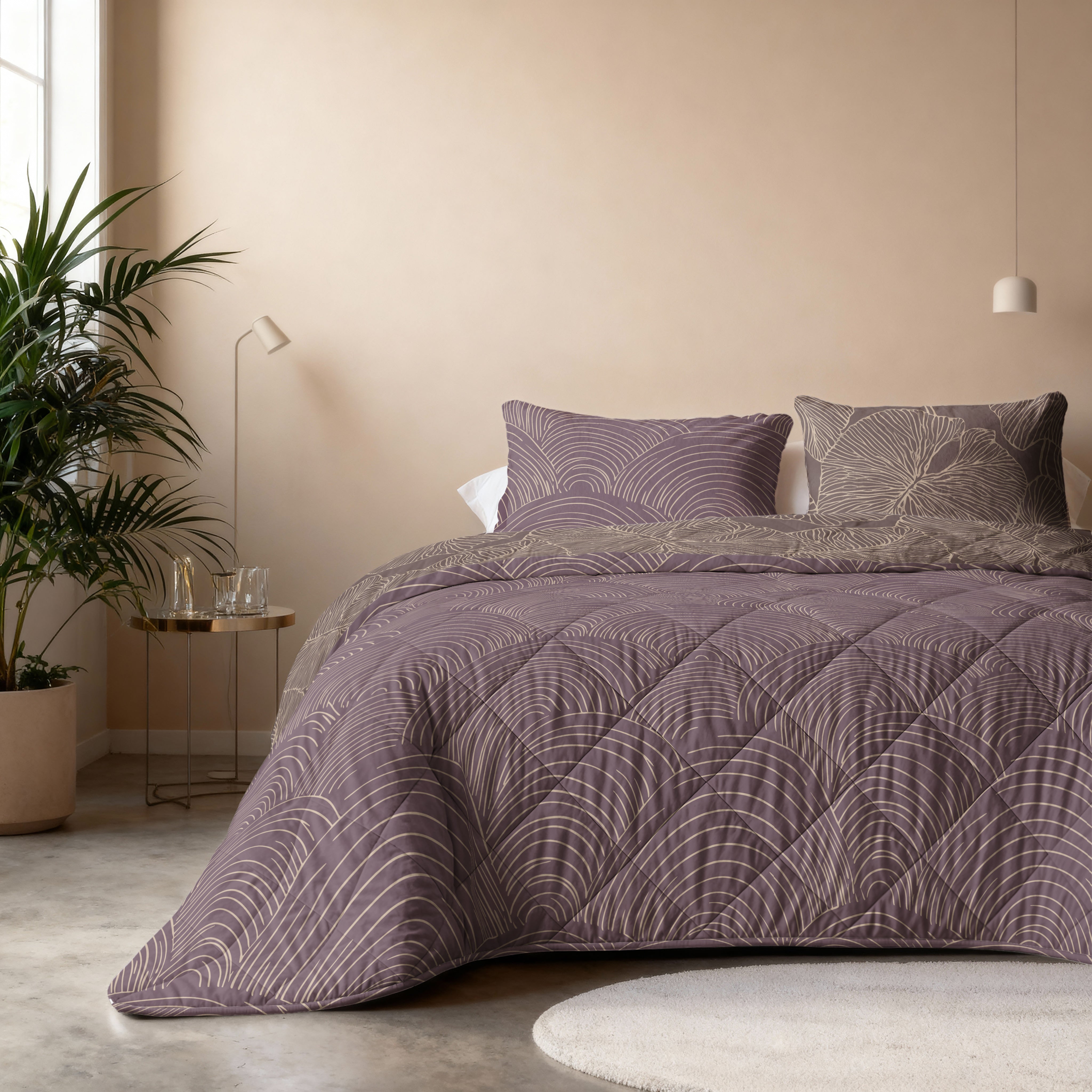 All-in One Lazy Dekbed Dreamy Mauve - Dekbed met kussenslopen