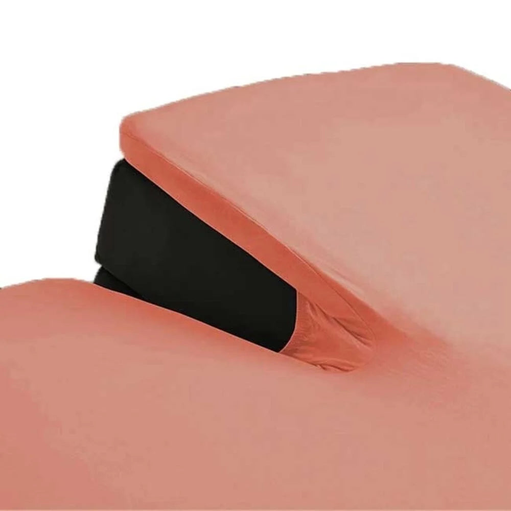 Dubbel Geweven Jersey Split Topper Hoeslaken Nude Roze – 100% Katoen