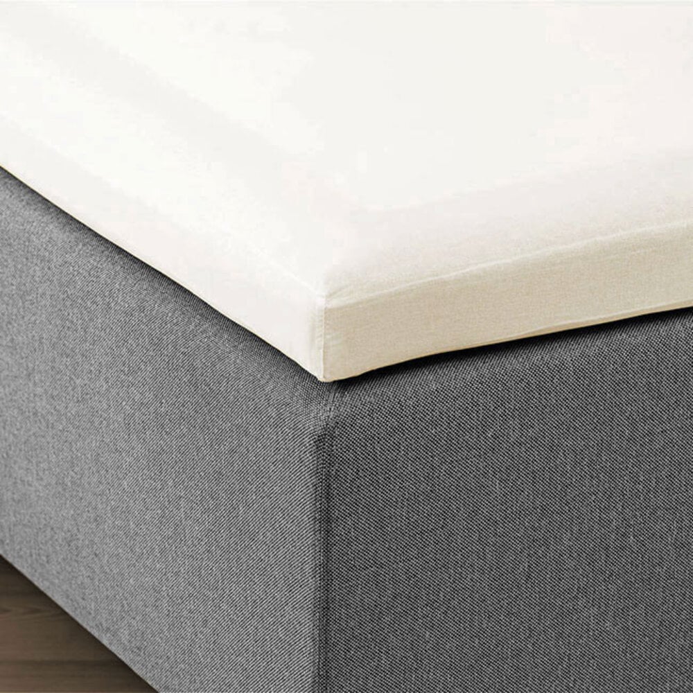 Dubbel Geweven Jersey Topper Hoeslaken Crème Wit | 100% Katoen | Perfecte Pasvorm