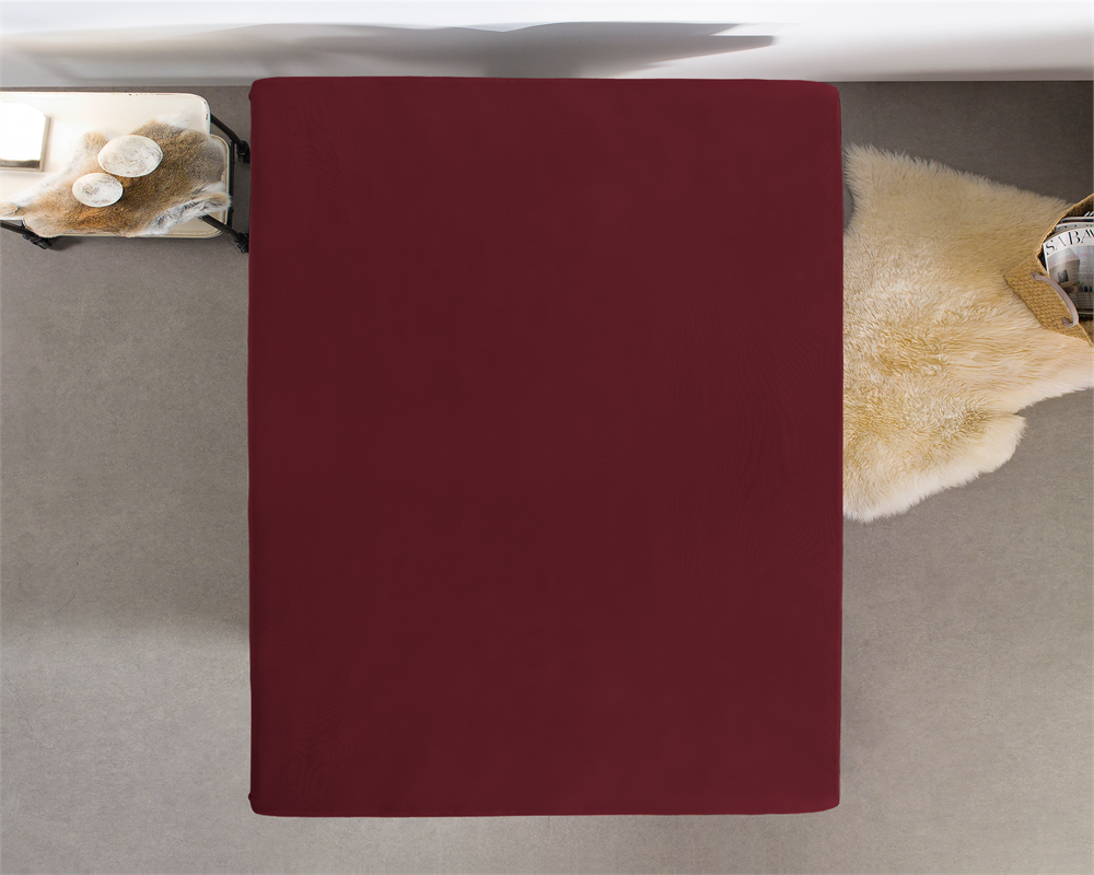 Dubbel Jersey 220 gr. Hoeslaken Bordeaux - Heerlijk Zacht - Geschikt voor Boxsprings en matrassen - Stretch katoen