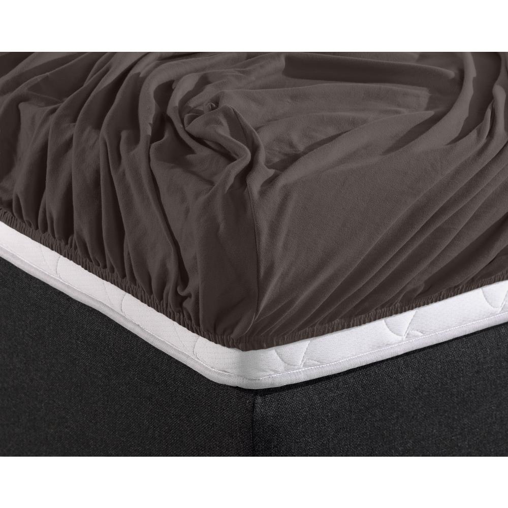 Dubbel Jersey 220 gr. Hoeslaken Deep Taupe - Heerlijk Zacht - Geschikt voor Boxsprings en matrassen - Stretch katoen