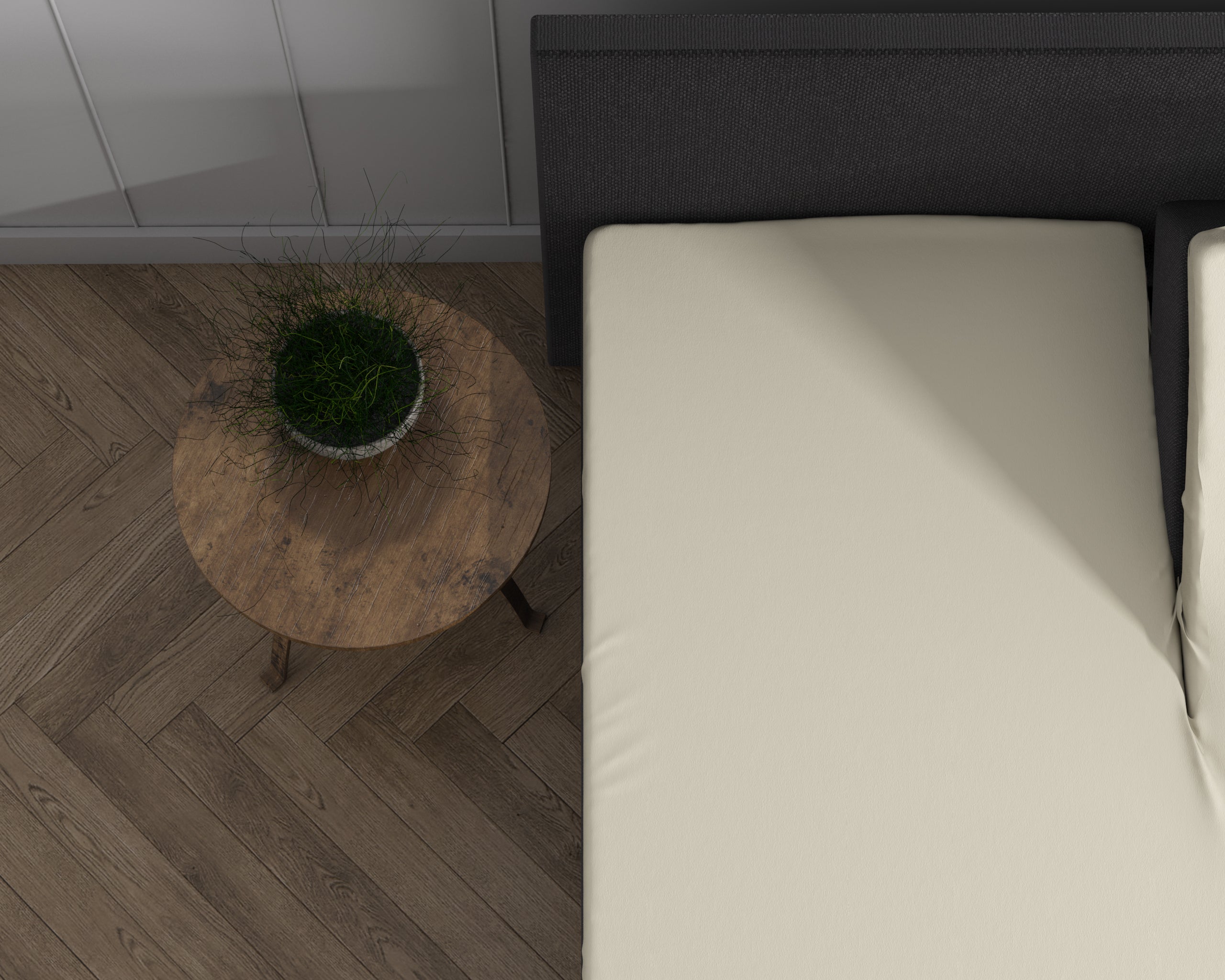 Dubbel Jersey 220 gr. Splittopper Hoeslaken Creme - Heerlijk Zacht - Geschikt voor hoge en lange toppers - Stretch katoen