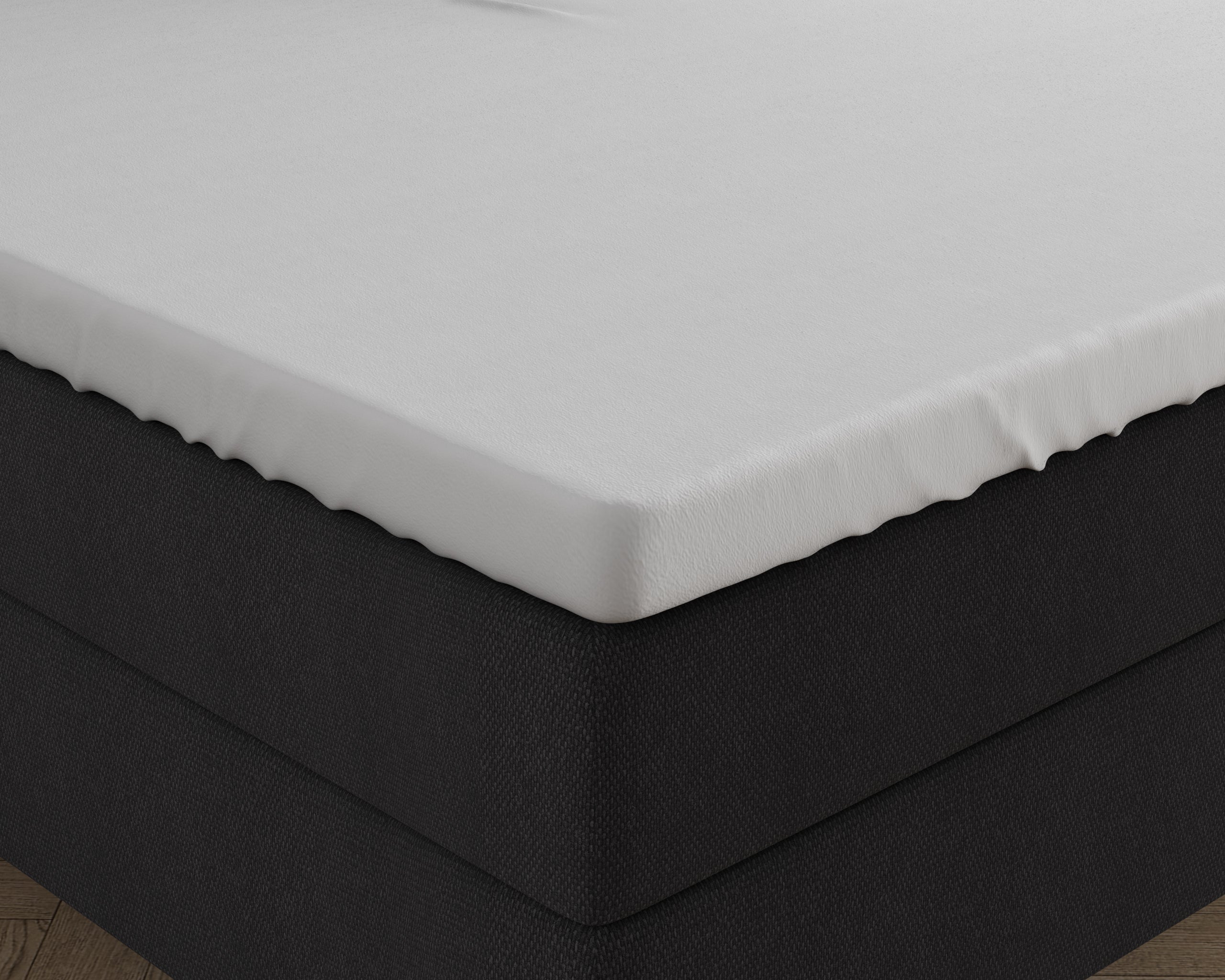 Dubbel Jersey 220 gr. Splittopper Hoeslaken Wit - Heerlijk Zacht - Geschikt voor hoge en lange toppers - Stretch katoen