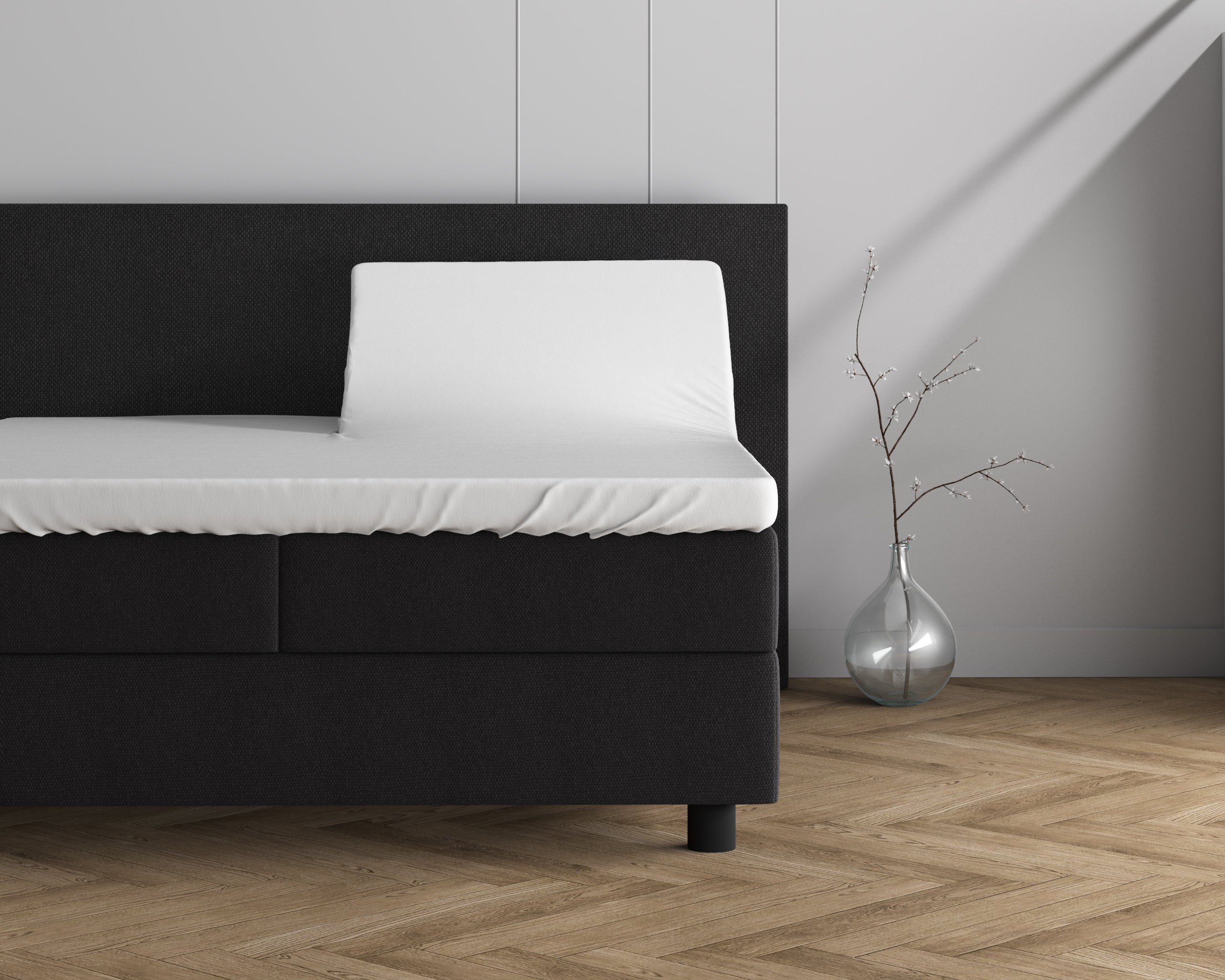 Dubbel Jersey 220 gr. Splittopper Hoeslaken Wit - Heerlijk Zacht - Geschikt voor hoge en lange toppers - Stretch katoen