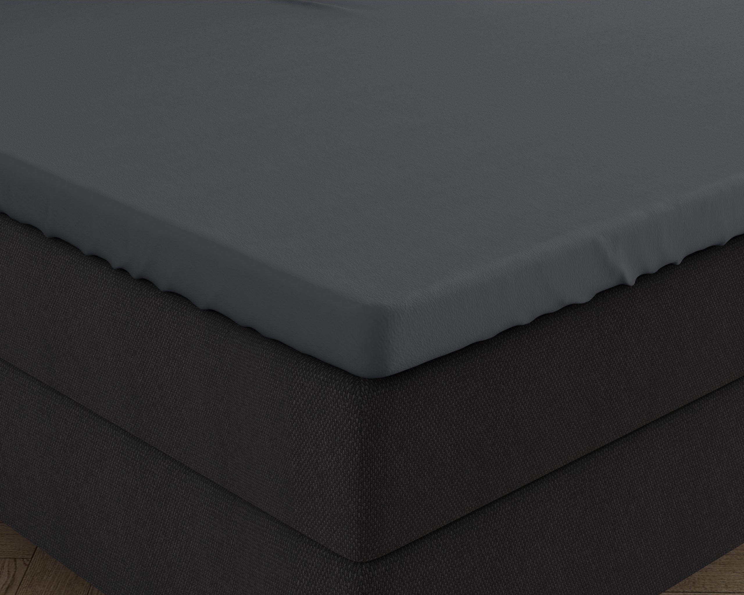 Dubbel Jersey 220 gr. Splittopper hoeslaken Antraciet - Heerlijk Zacht - Geschikt voor hoge en lange toppers - Stretch katoen
