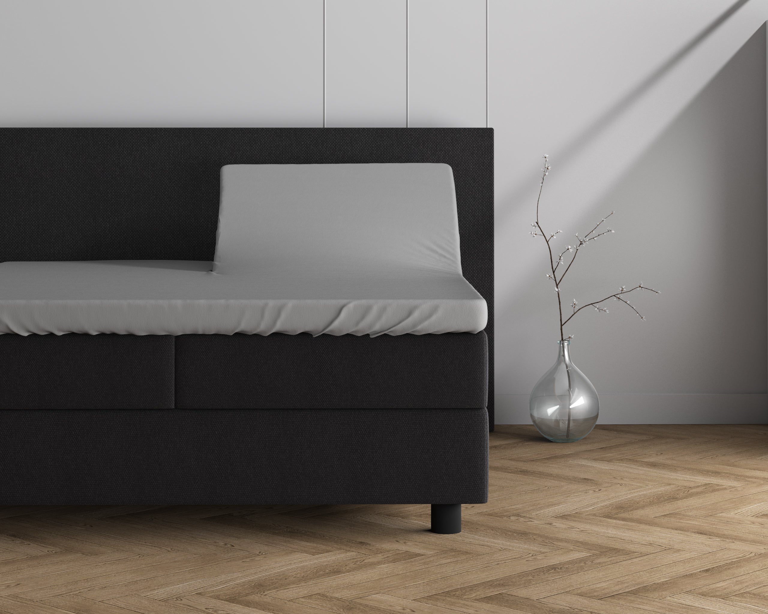 Dubbel Jersey 220 gr. Splittopper hoeslaken Grijs - Heerlijk Zacht - Geschikt voor hoge en lange toppers - Stretch katoen