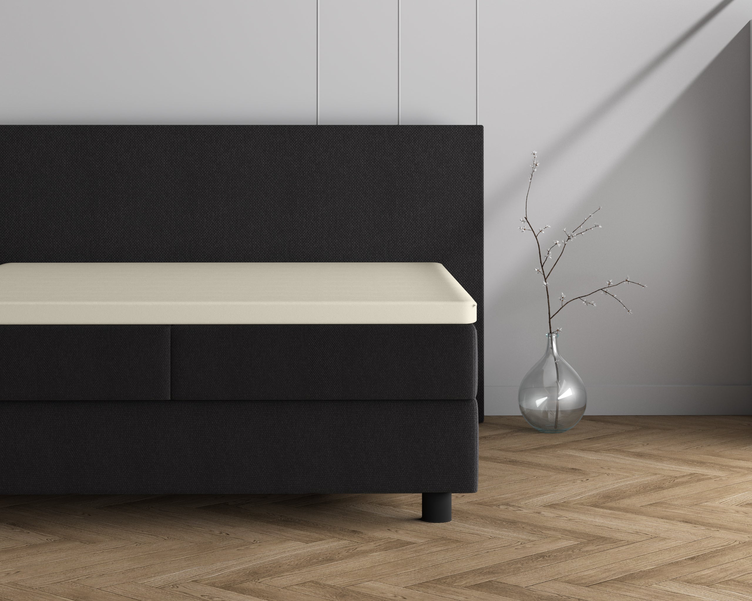 Dubbel Jersey 220 gr. Topper Hoeslaken Creme - Heerlijk Zacht - Geschikt voor hoge en lange toppers - Stretch katoen