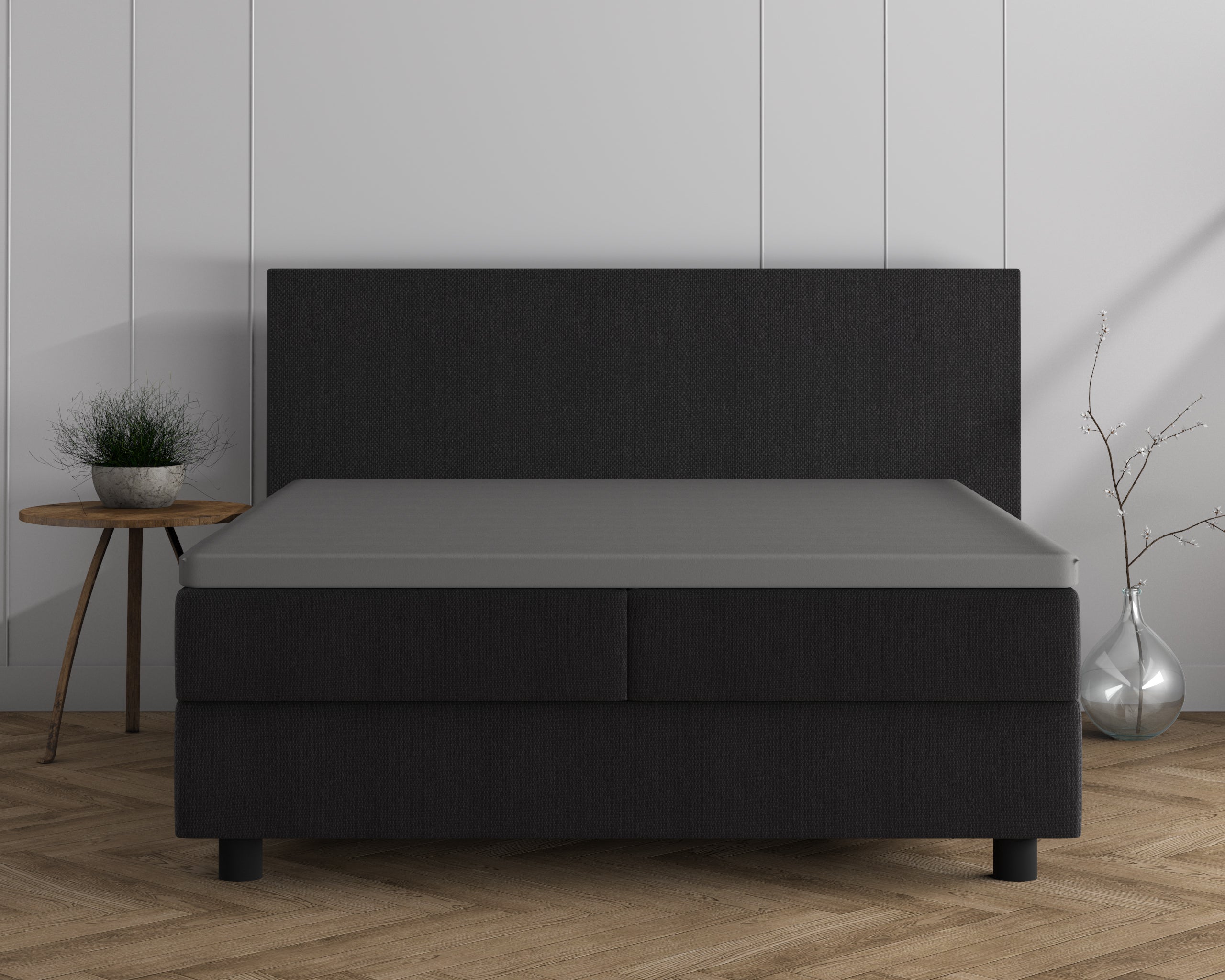 Dubbel Jersey 220 gr. Topper Hoeslaken Grijs - Heerlijk Zacht - Geschikt voor hoge en lange toppers - Stretch katoen