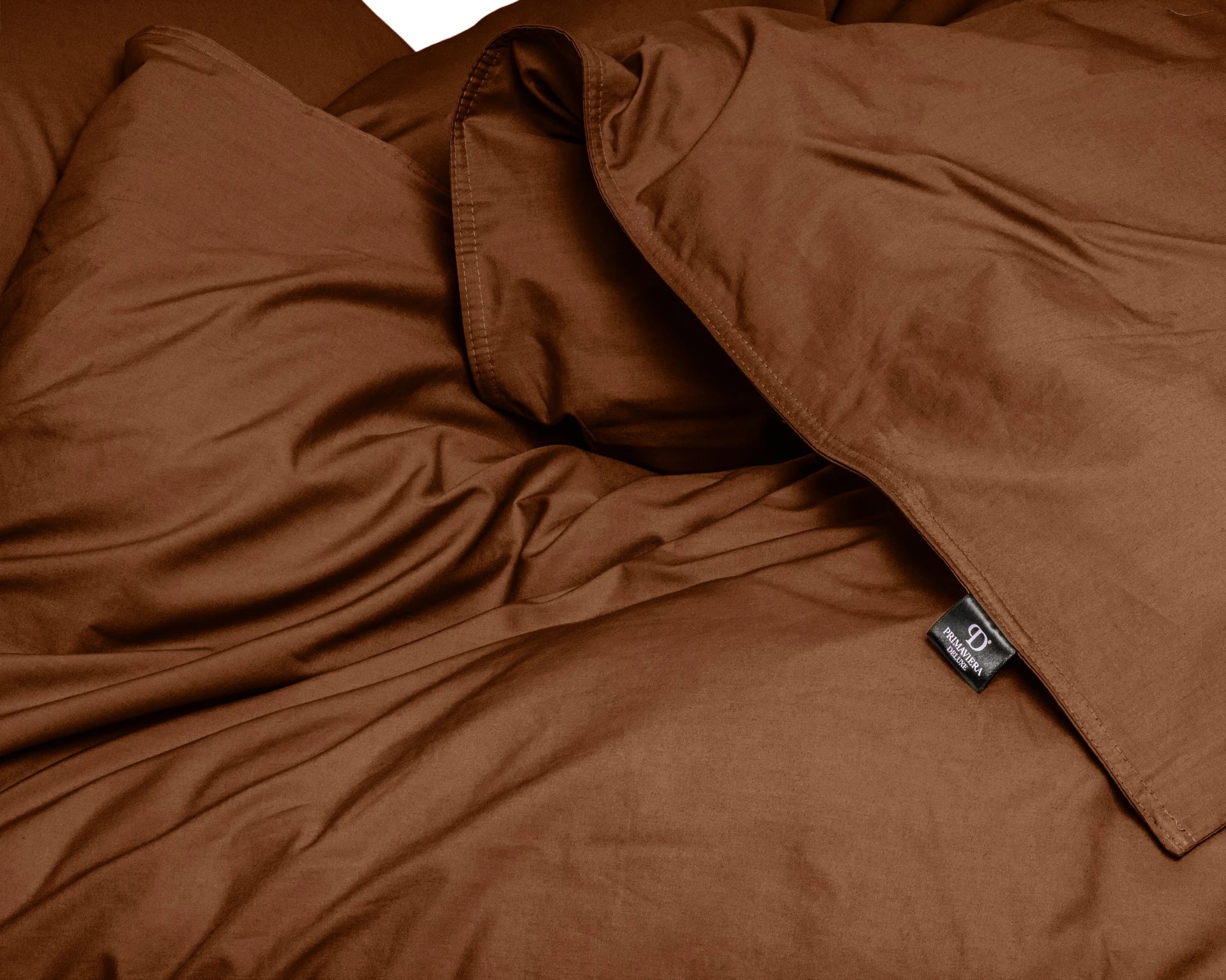 Egyptisch katoen Uni Bruin Dekbedovertrek - Hoge kwaliteit - Modern - Luxe Satijn