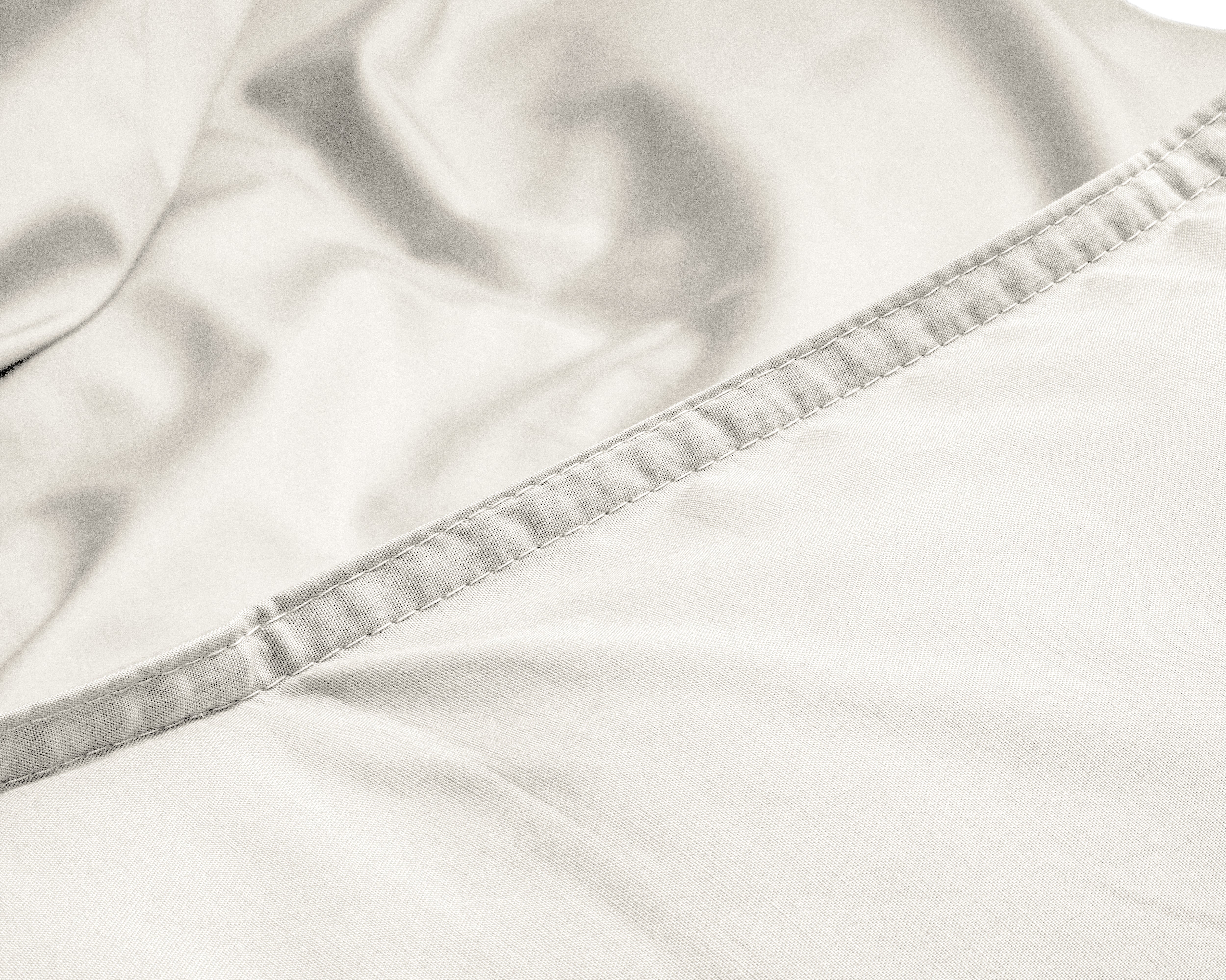 Egyptian Cotton Uni Cream Duvet Cover - High Quality - Modern - Luxury Satin