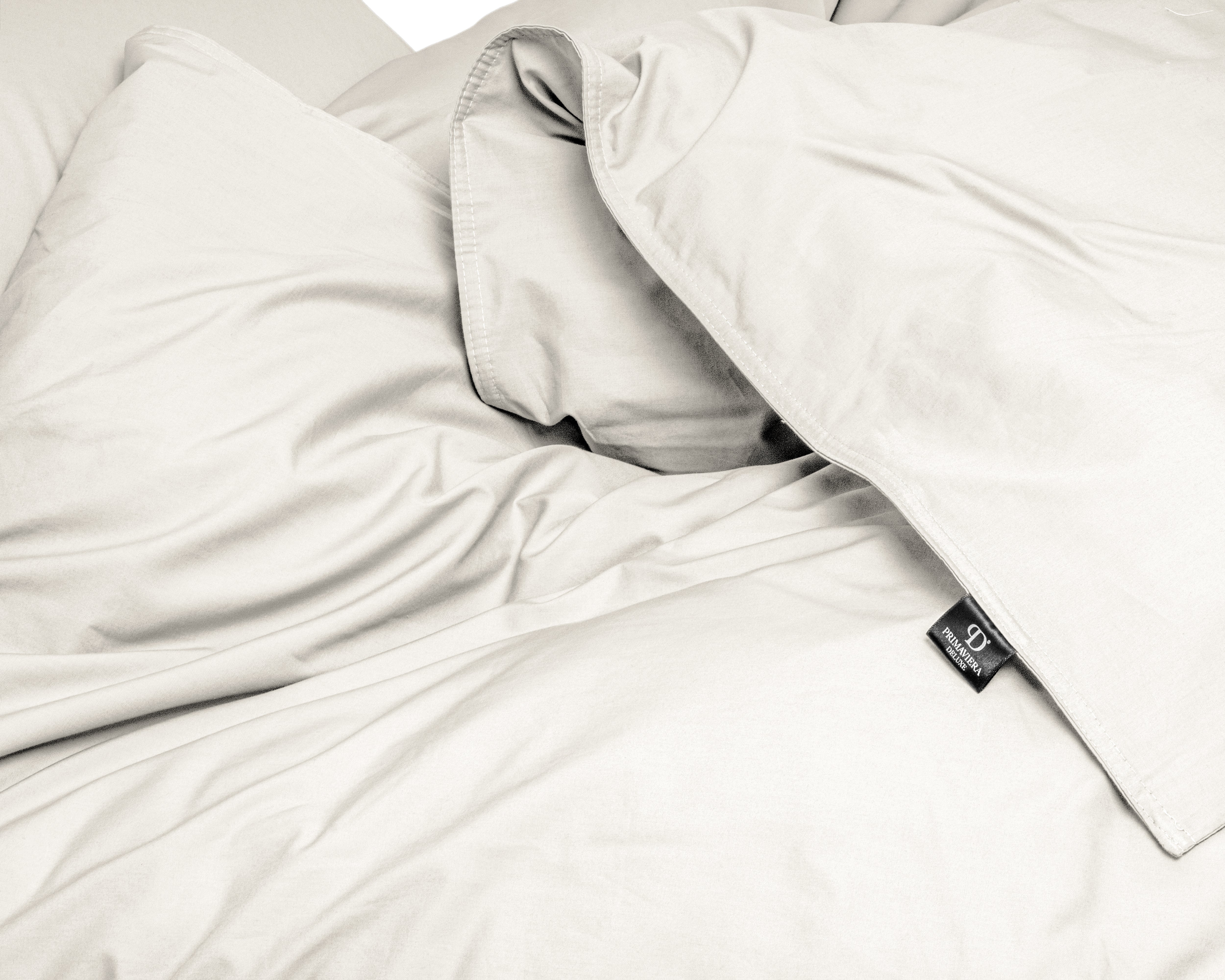 Egyptian Cotton Uni Cream Duvet Cover - High Quality - Modern - Luxury Satin