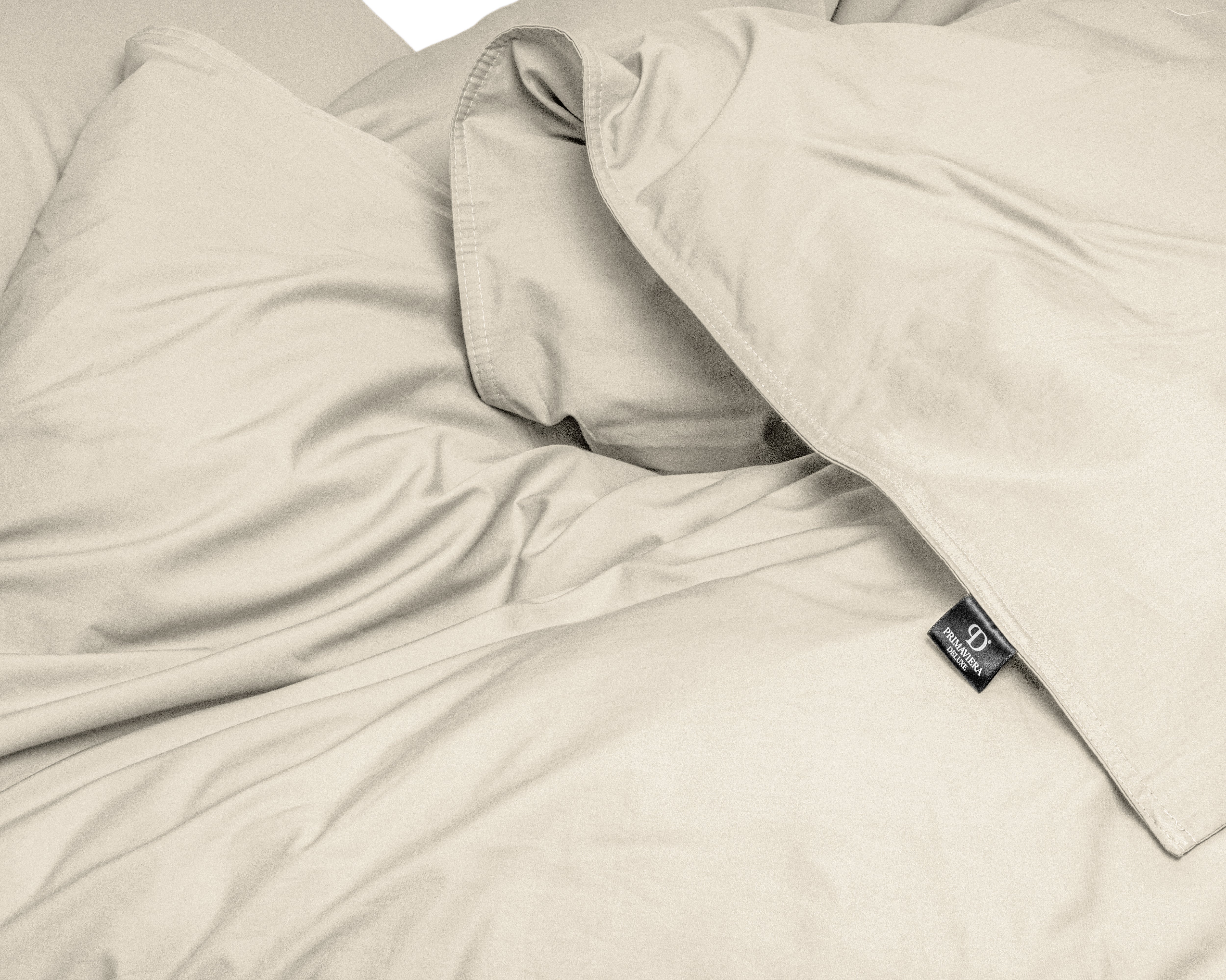Egyptian Cotton Uni Sand Duvet Cover - High Quality - Modern - Luxury Satin