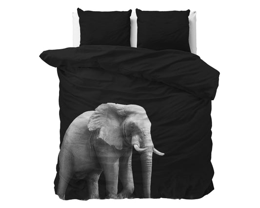 Elephant Dekbedovertrek Zwart - Kleurvast - Haarscherpe prints - Heerlijk zacht