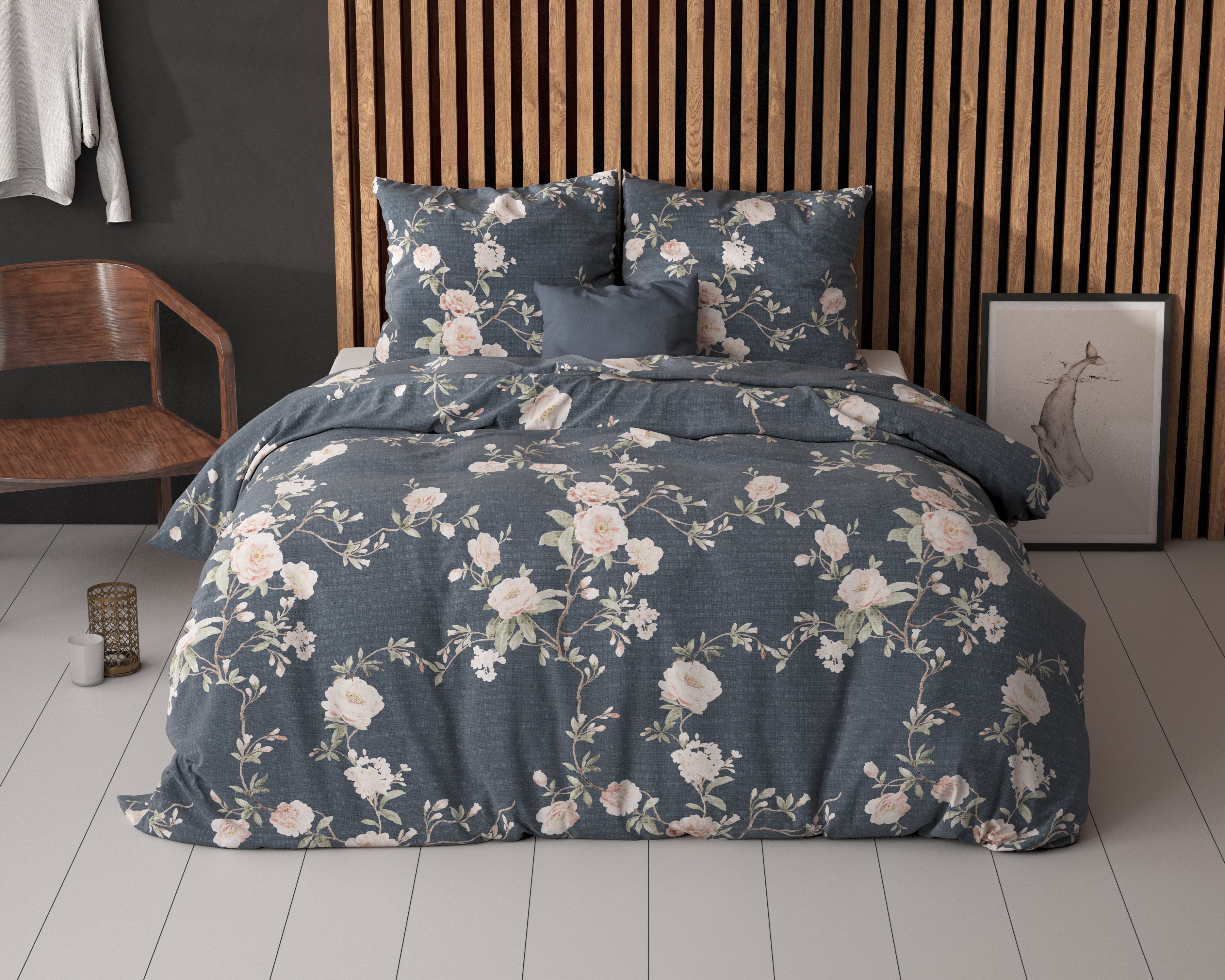 Eloise 2 Dekbedovertrek Indigo - Katoen geweven - Strijkvrij - Leuke prints