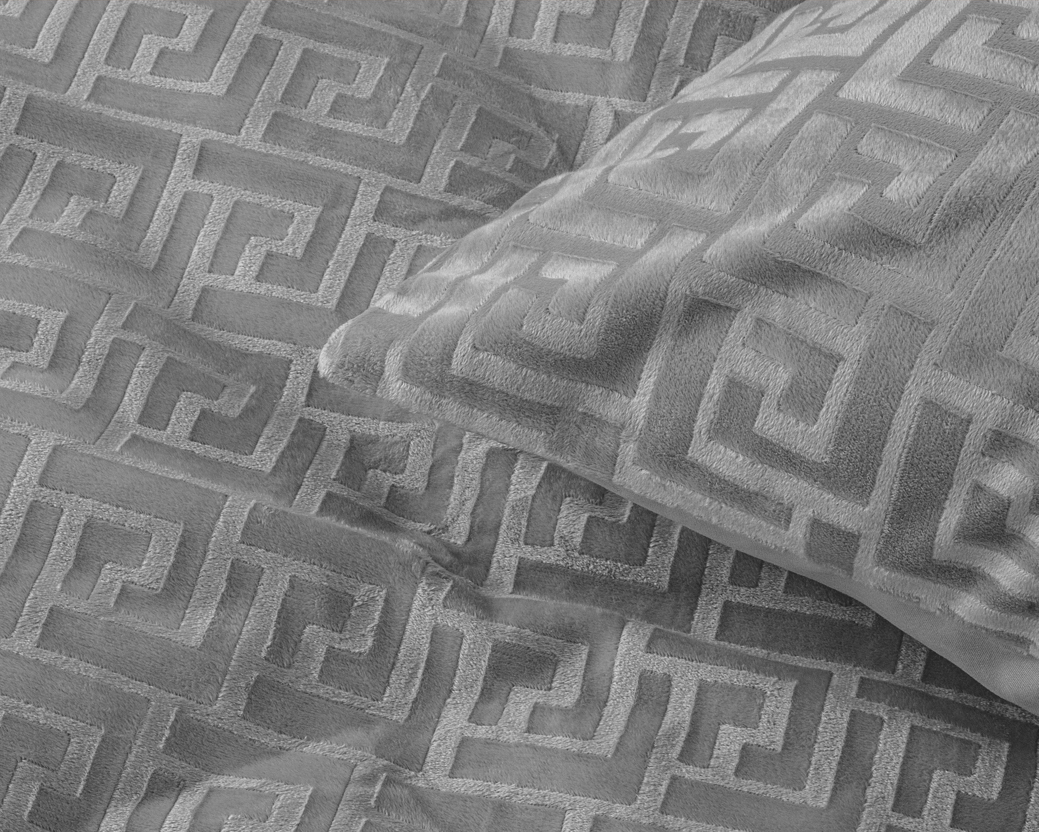 Embossed Velvet Fashion Duvet Cover Gray - Soft and warm - Uni Design - Luxurious feel