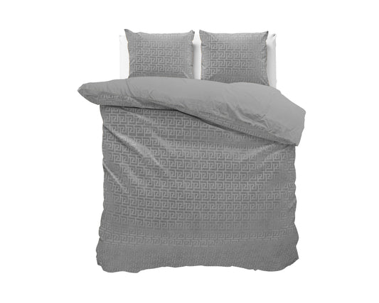 Embossed Velvet Fashion Dekbedovertrek Grijs - Zacht en warm - Uni Design - Luxe gevoel