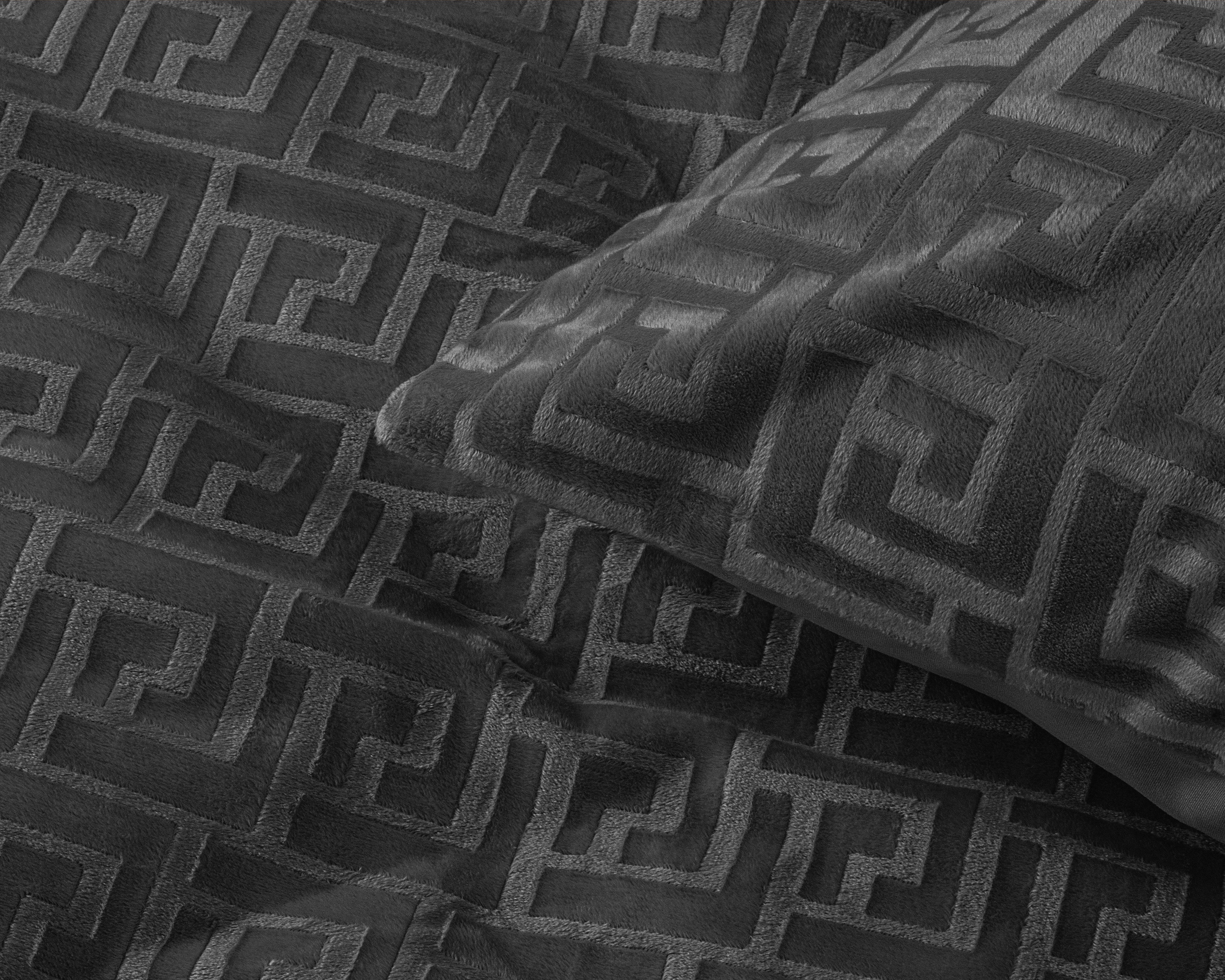 Embossed Velvet Fashion Dekbedovertrek Zwart - Zacht en warm - Uni Design - Luxe gevoel