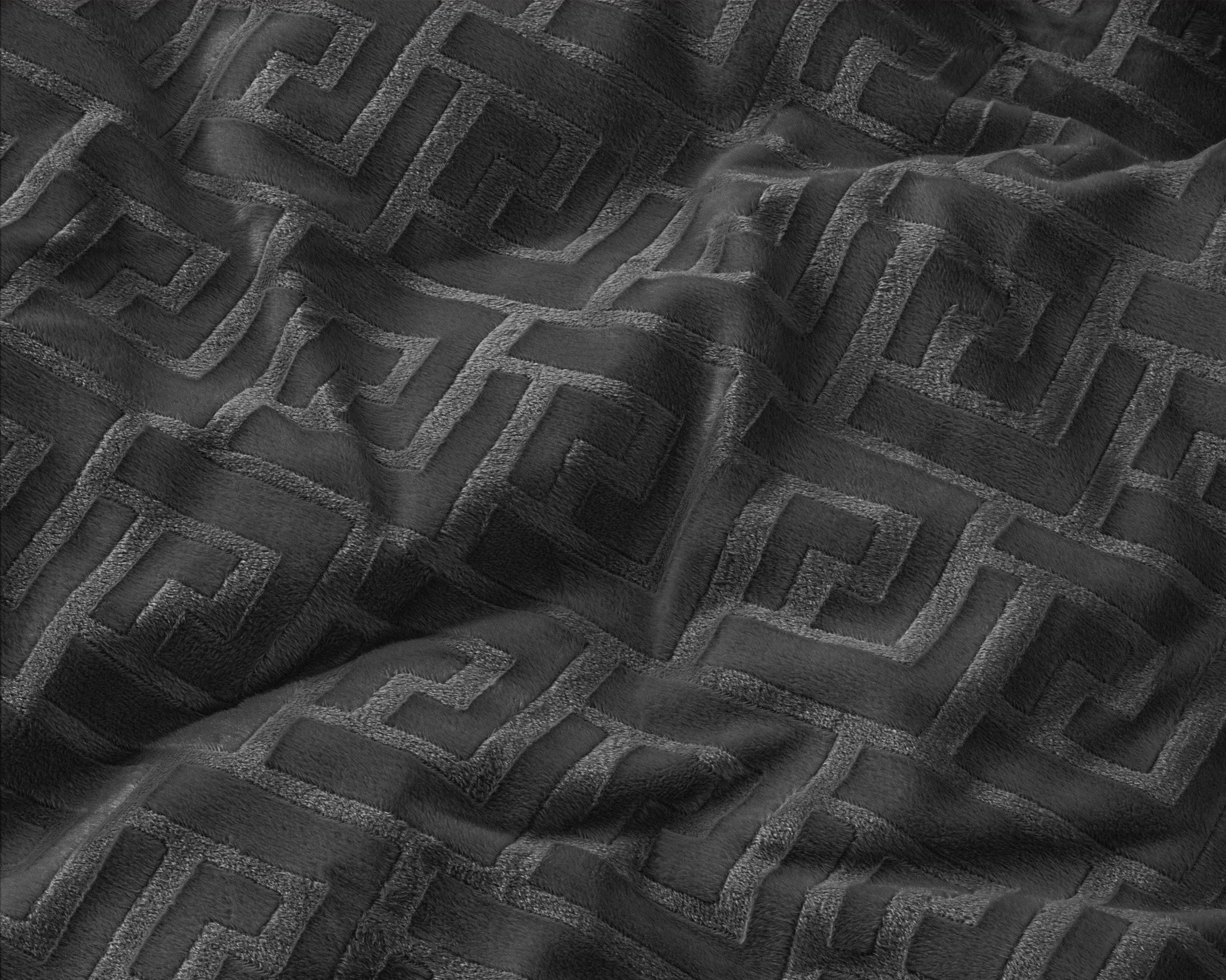 Embossed Velvet Fashion Dekbedovertrek Zwart - Zacht en warm - Uni Design - Luxe gevoel