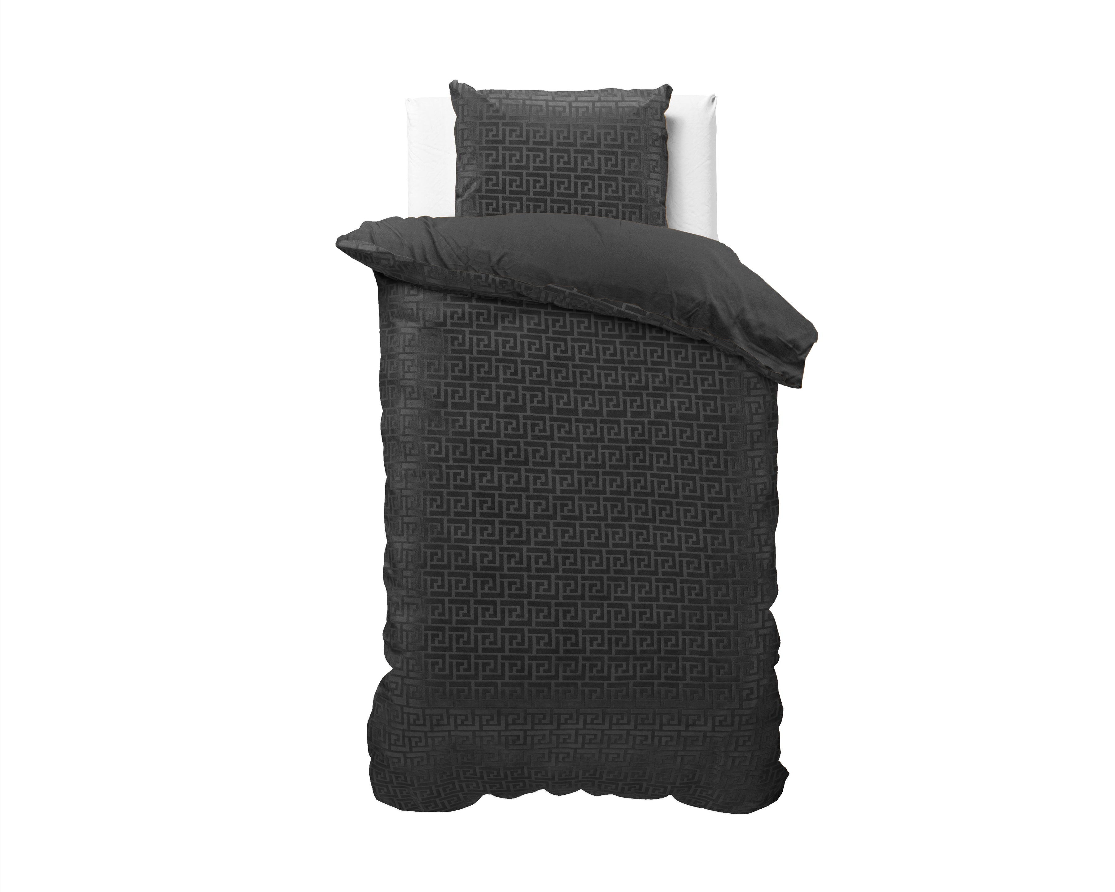 Embossed Velvet Fashion Dekbedovertrek Zwart - Zacht en warm - Uni Design - Luxe gevoel