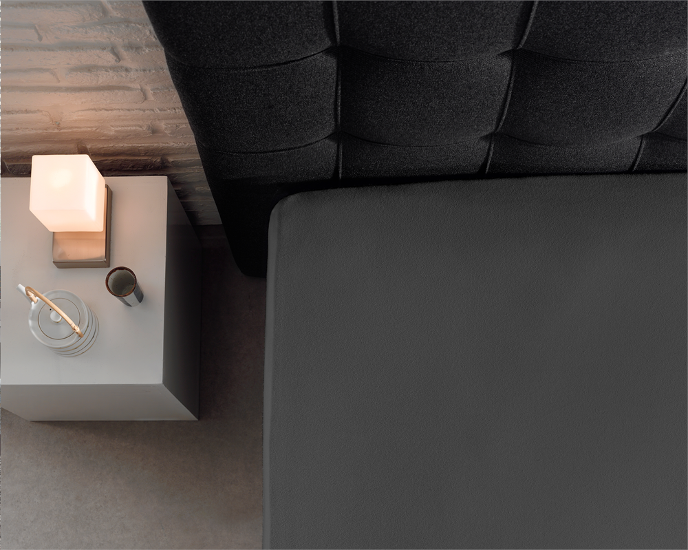 Single Jersey 135 gr. Fitted Sheet Anthracite - Wonderfully Soft - Suitable for Box Springs and Mattresses - Stretch Cotton