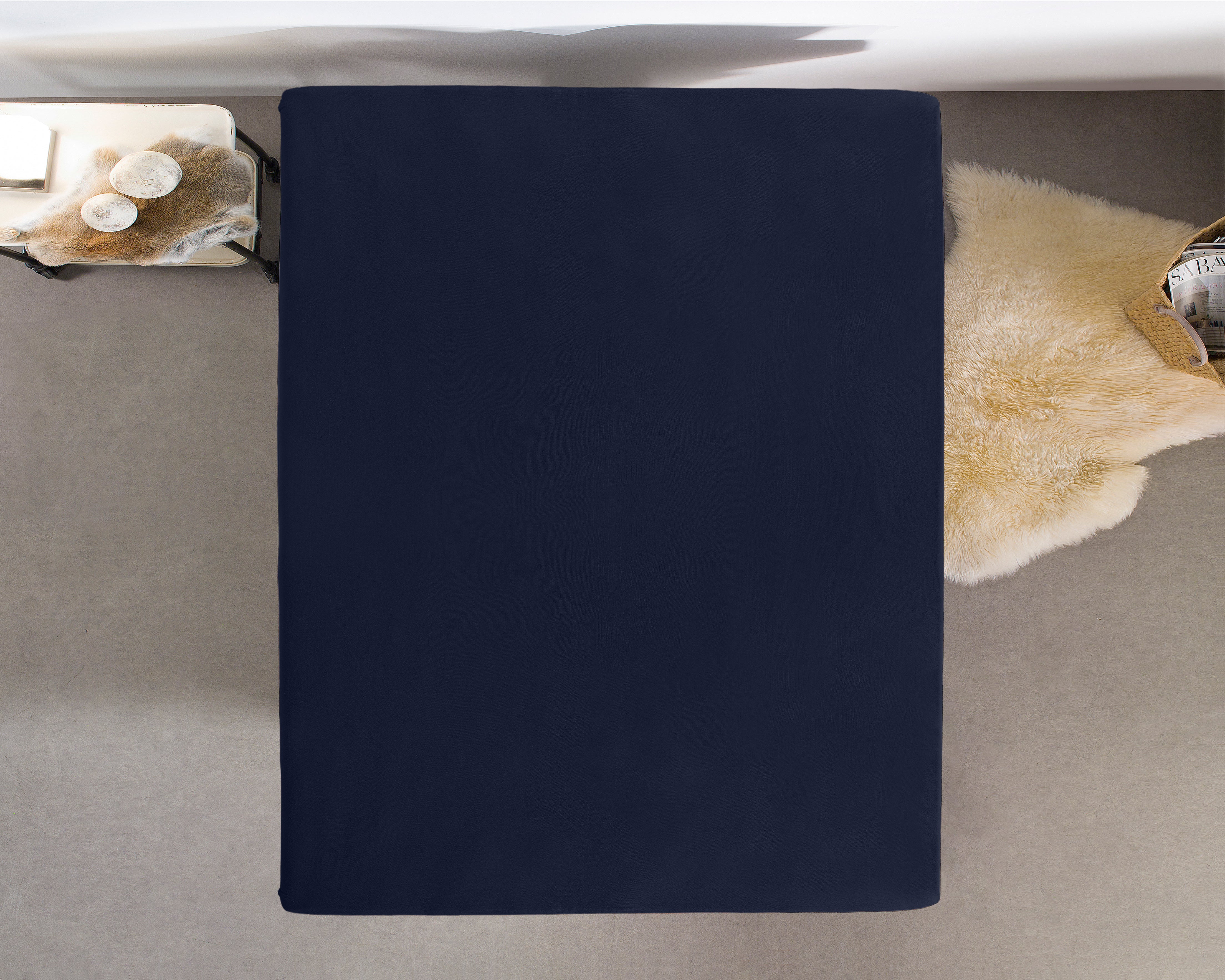 Enkel Jersey 135 gr. Hoeslaken Indigo Blauw - Heerlijk Zacht - Geschikt voor Boxsprings en matrassen - Stretch katoen
