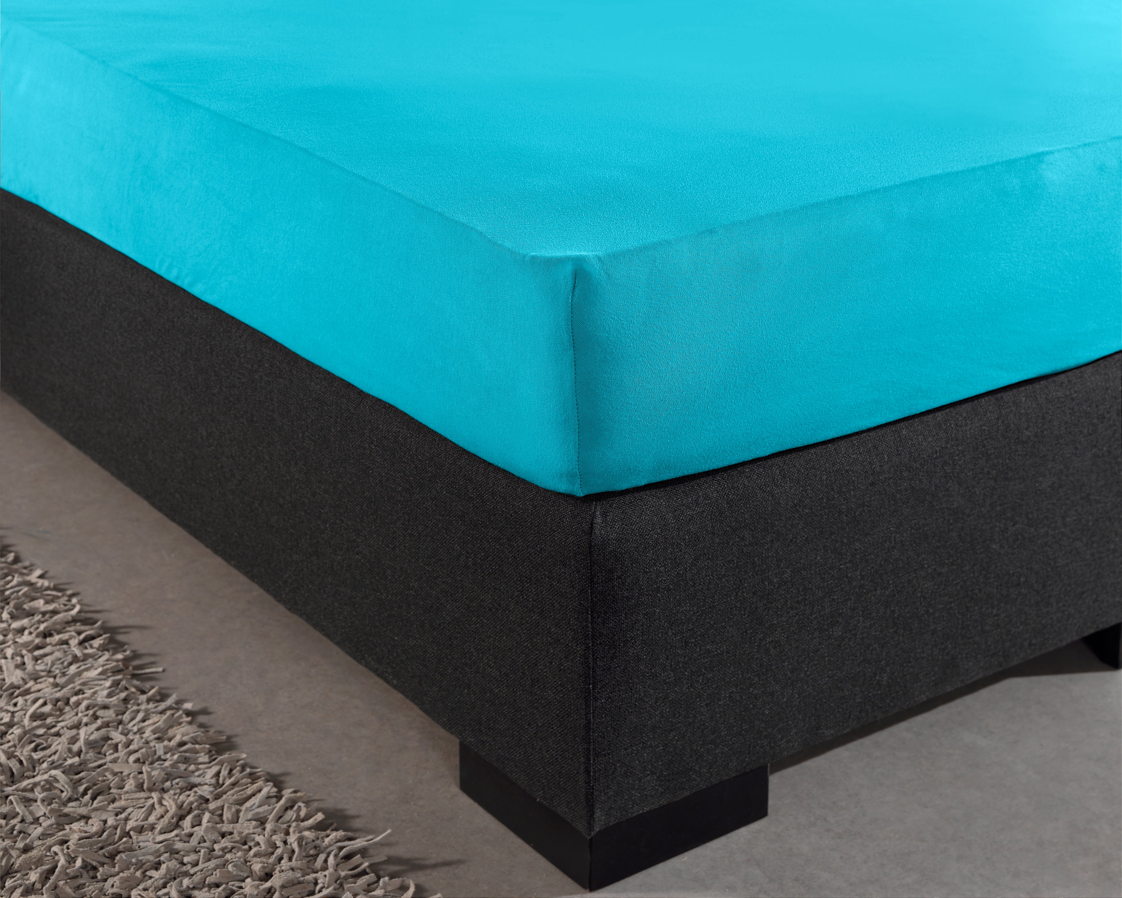 Enkel Jersey 135 gr. Hoeslaken Turquoise - Heerlijk Zacht - Geschikt voor Boxsprings en matrassen - Stretch katoen