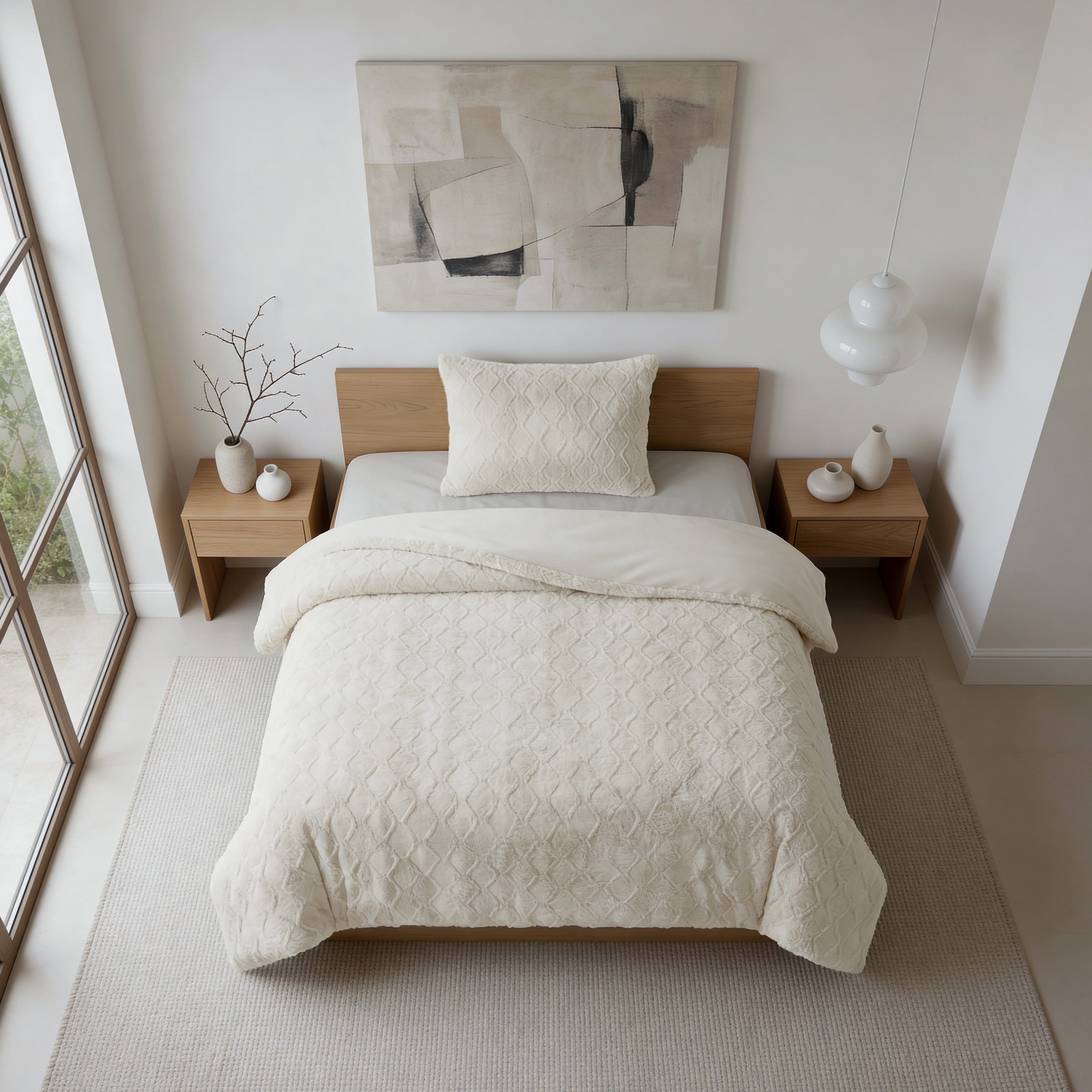 Faux Fur Syon Teddy Dekbedovertrek Creme