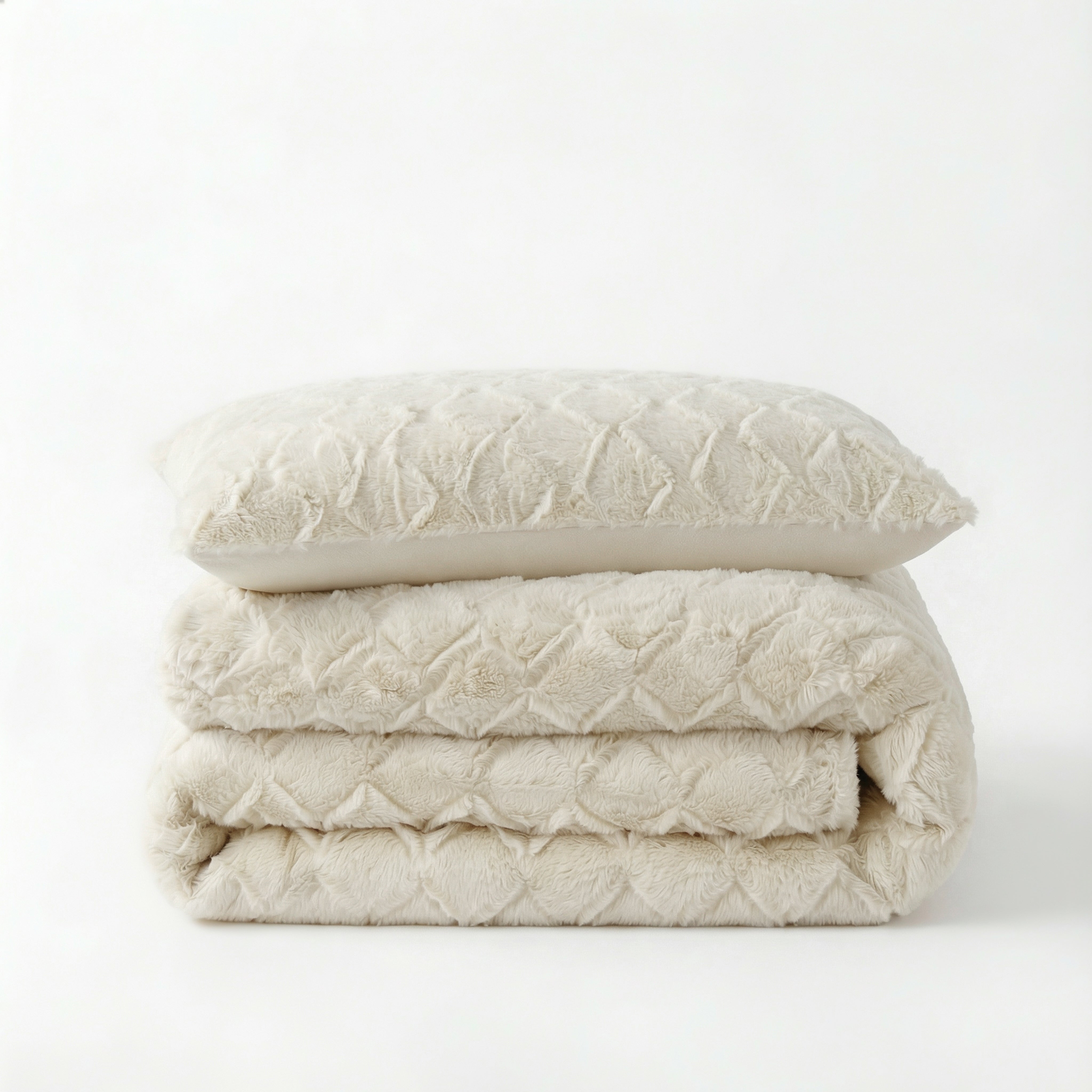 Faux Fur Syon Teddy Dekbedovertrek Creme