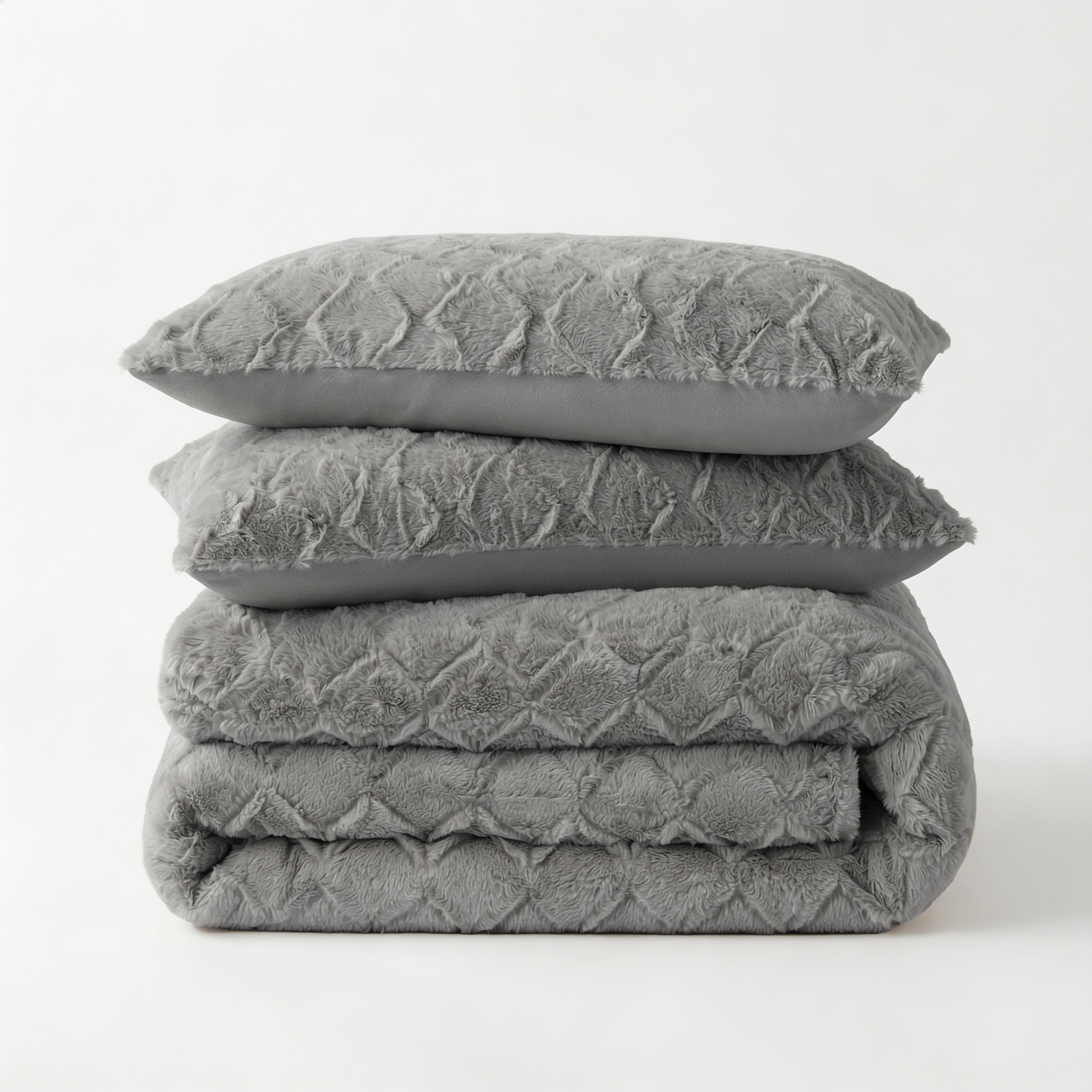 Faux Fur Syon Teddy Dekbedovertrek Grijs