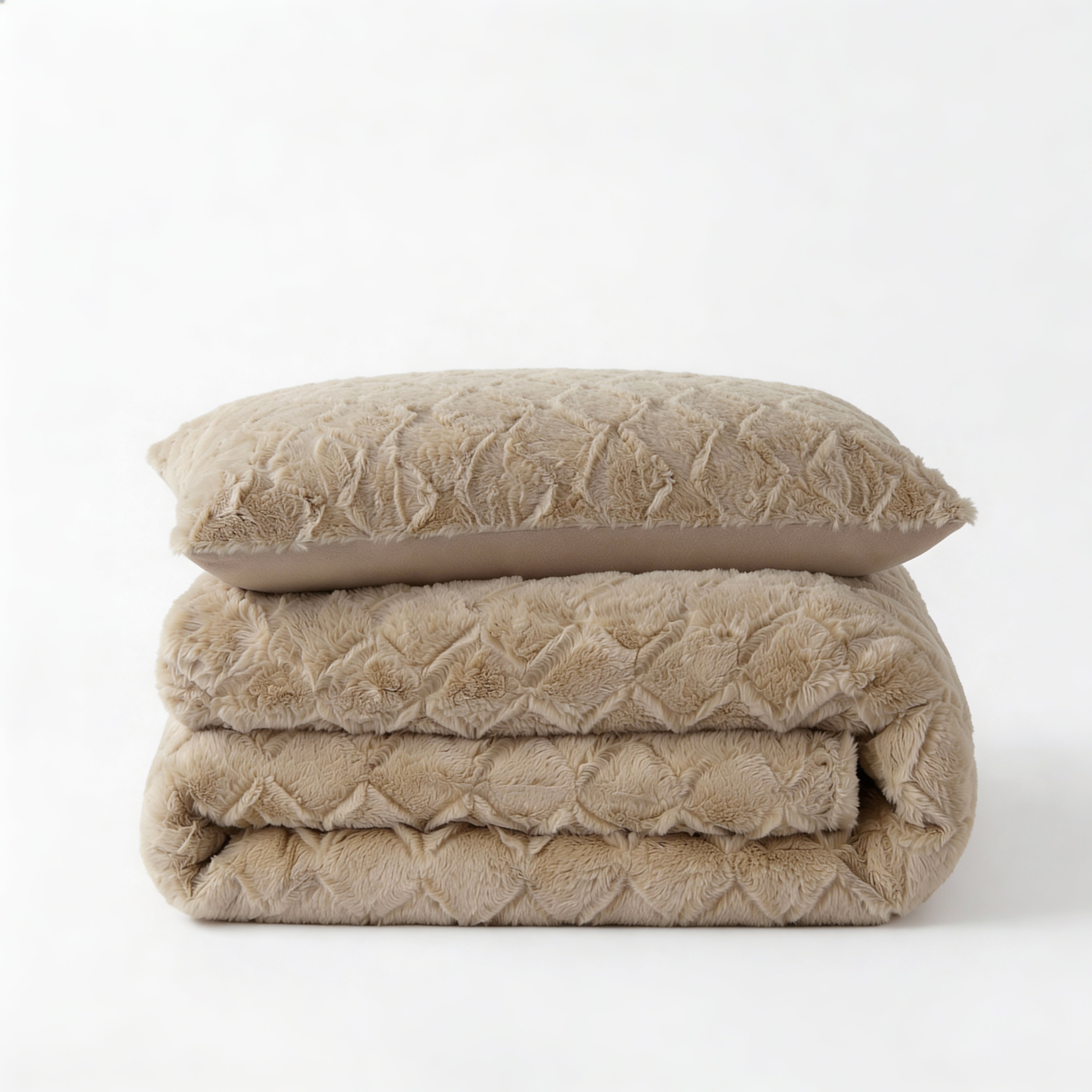 Faux Fur Syon Teddy Dekbedovertrek Taupe