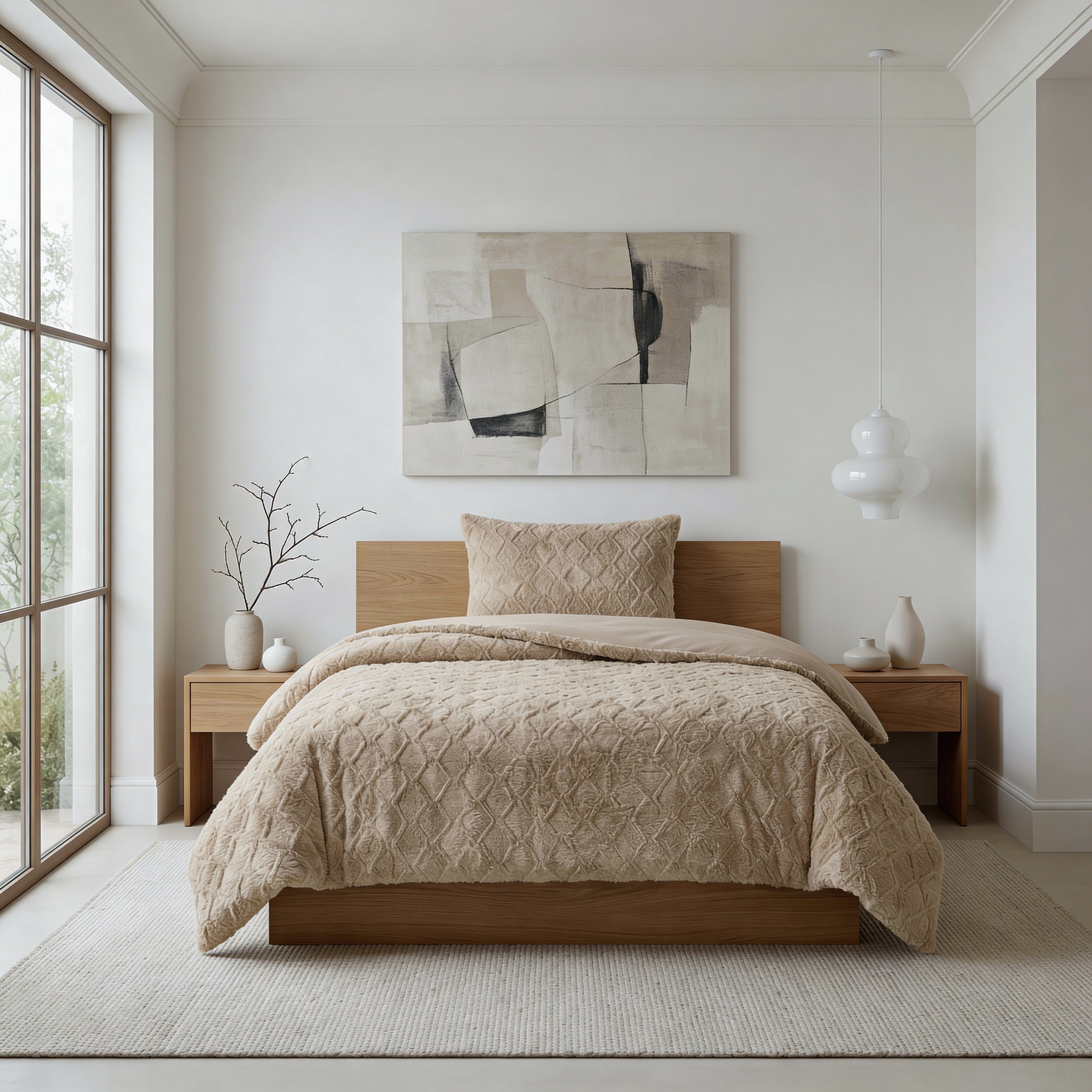 Faux Fur Syon Teddy Dekbedovertrek Taupe