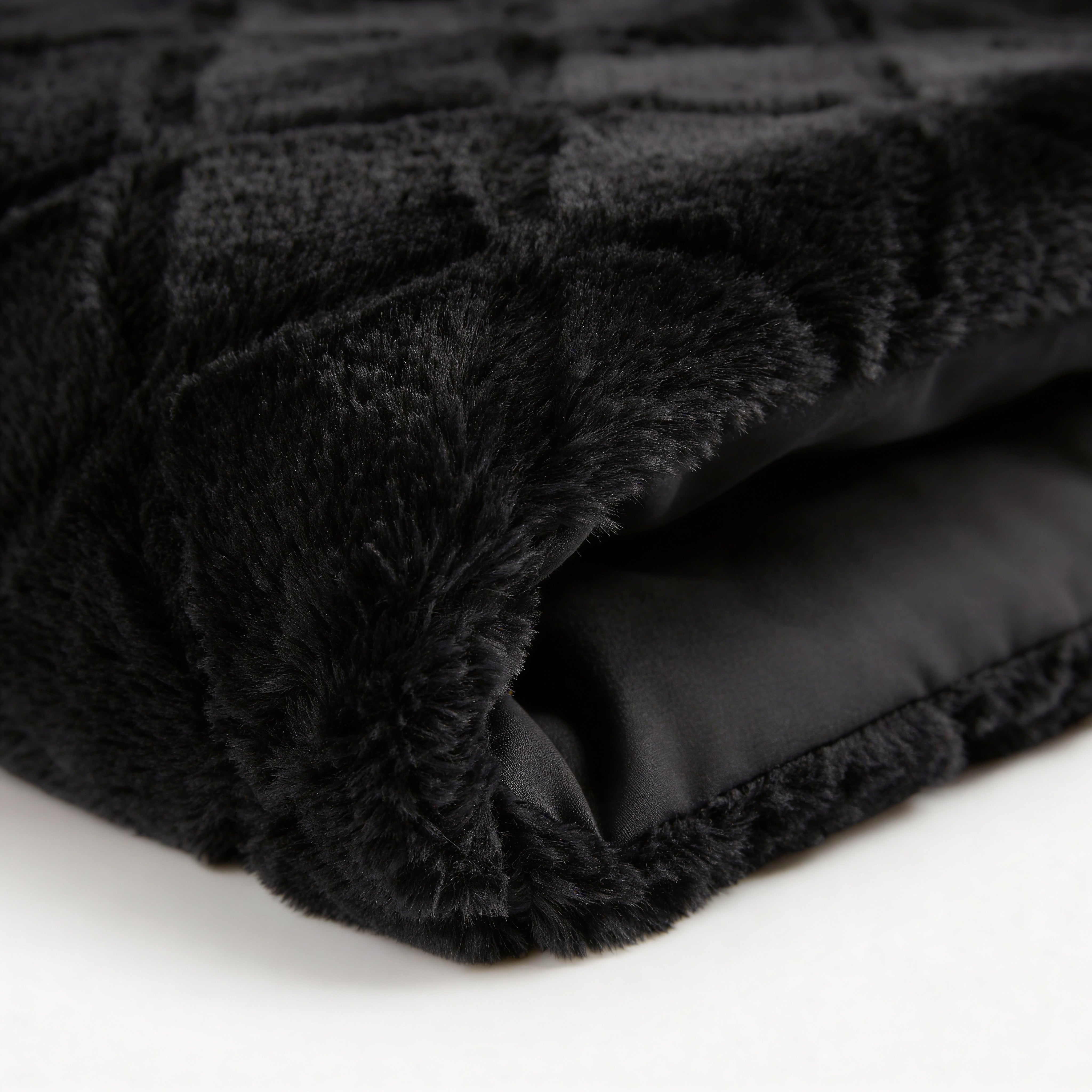Faux Fur Syon Teddy Dekbedovertrek Zwart