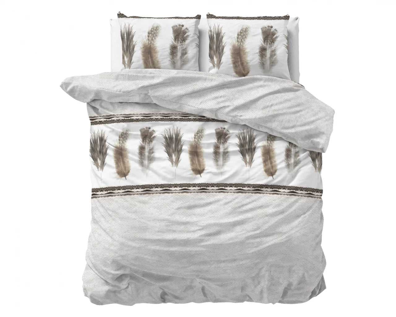 Feathers 3 Dekbedovertrek Grijs - Heerlijk warm - Leuke prints - Comfortabel zacht