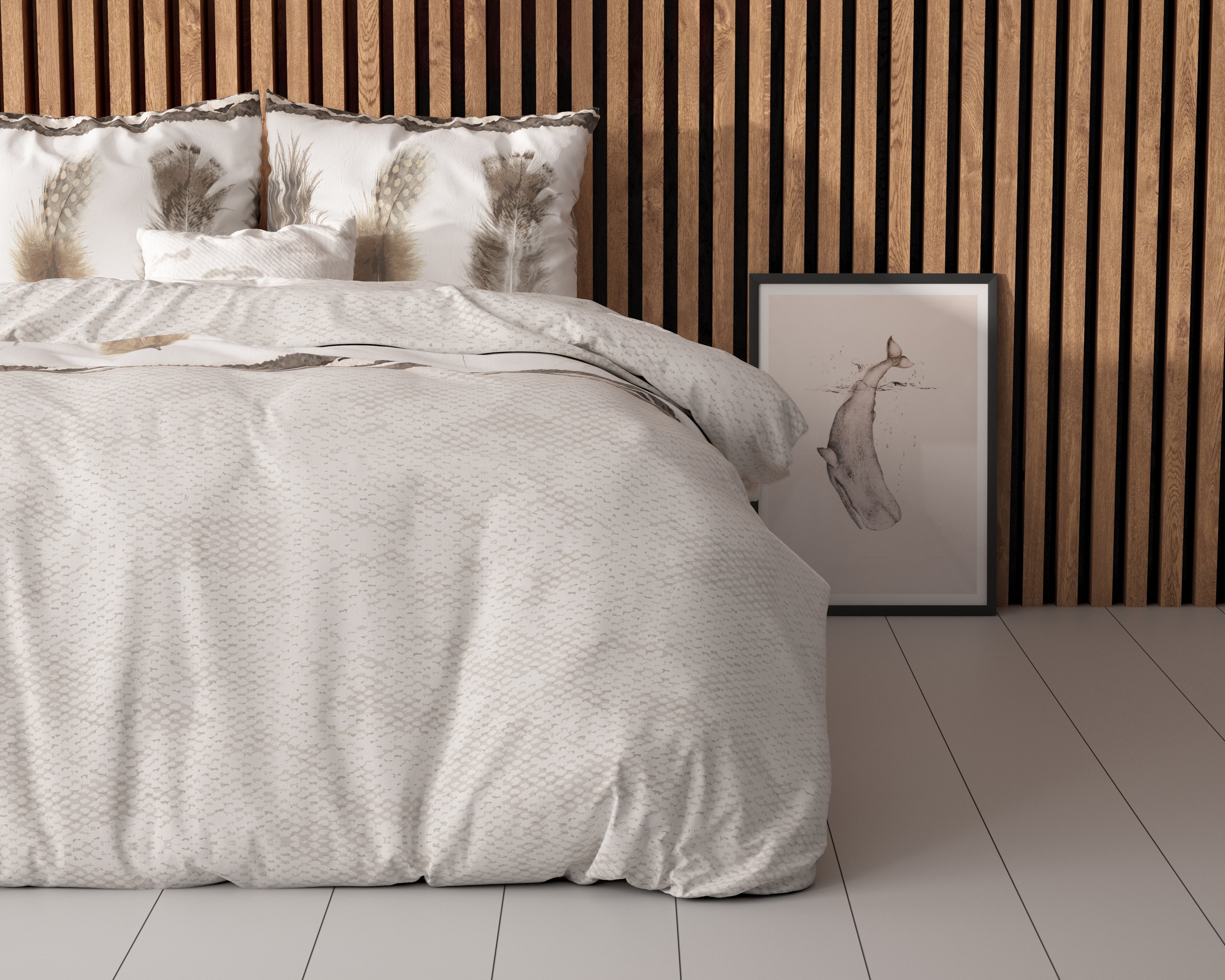 Feathers 3 Dekbedovertrek Grijs - Heerlijk warm - Leuke prints - Comfortabel zacht