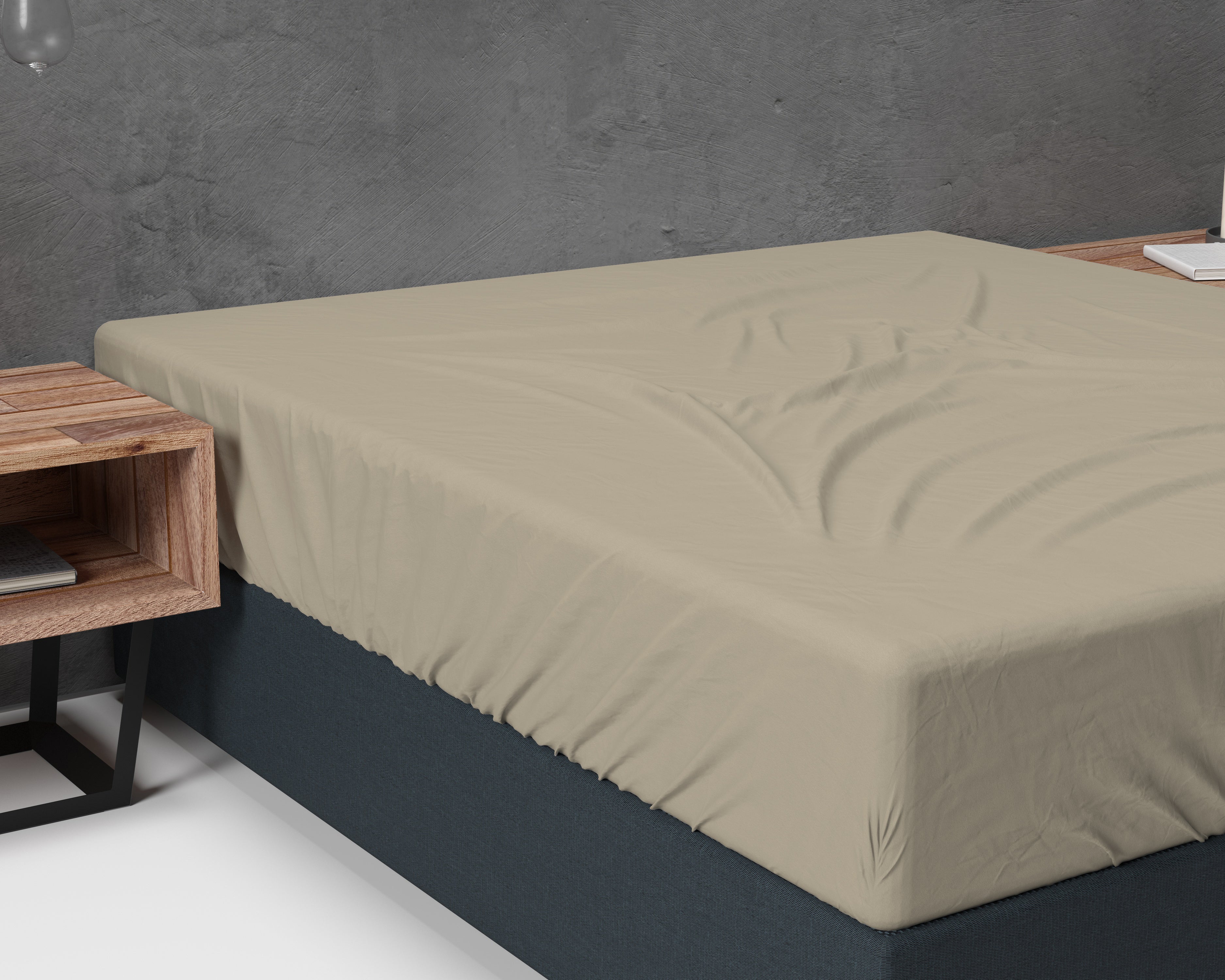 Flanel Basic Hoeslaken Taupe - Dubbelzijdig geborsteld - Heerlijk zacht en verwarmend - Vrij van schadelijke stoffen en huidvriendelijk