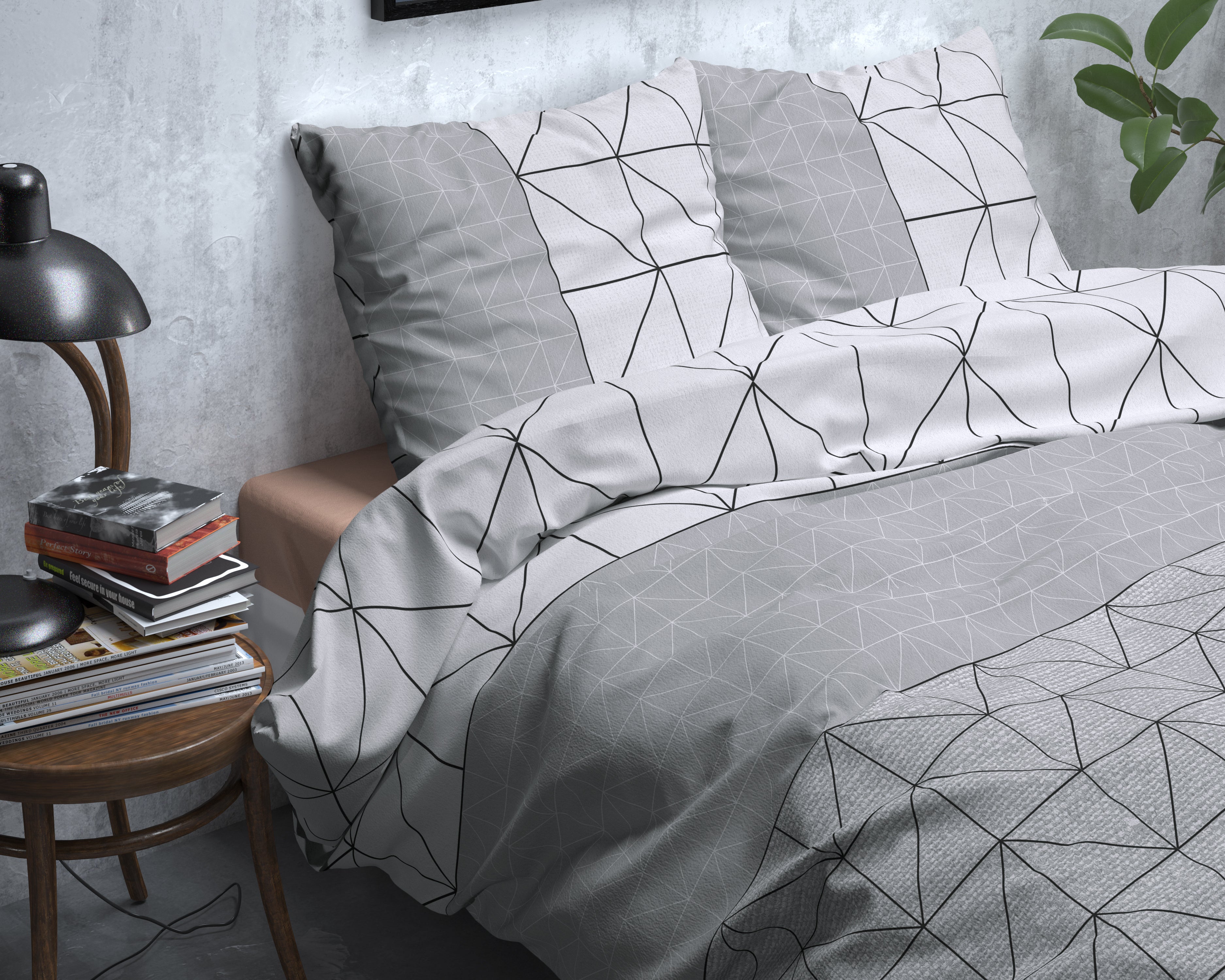 Flanel Dekbedovertrek Gino Grijs - Heerlijk warm - Leuke prints - Comfortabel zacht