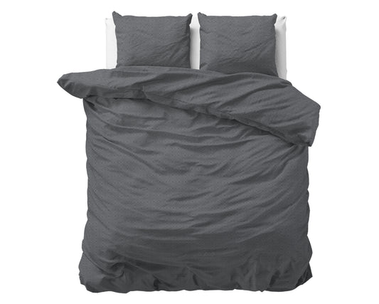 Flanel Dekbedovertrek Jason Antraciet - Heerlijk warm - Leuke prints - Comfortabel zacht