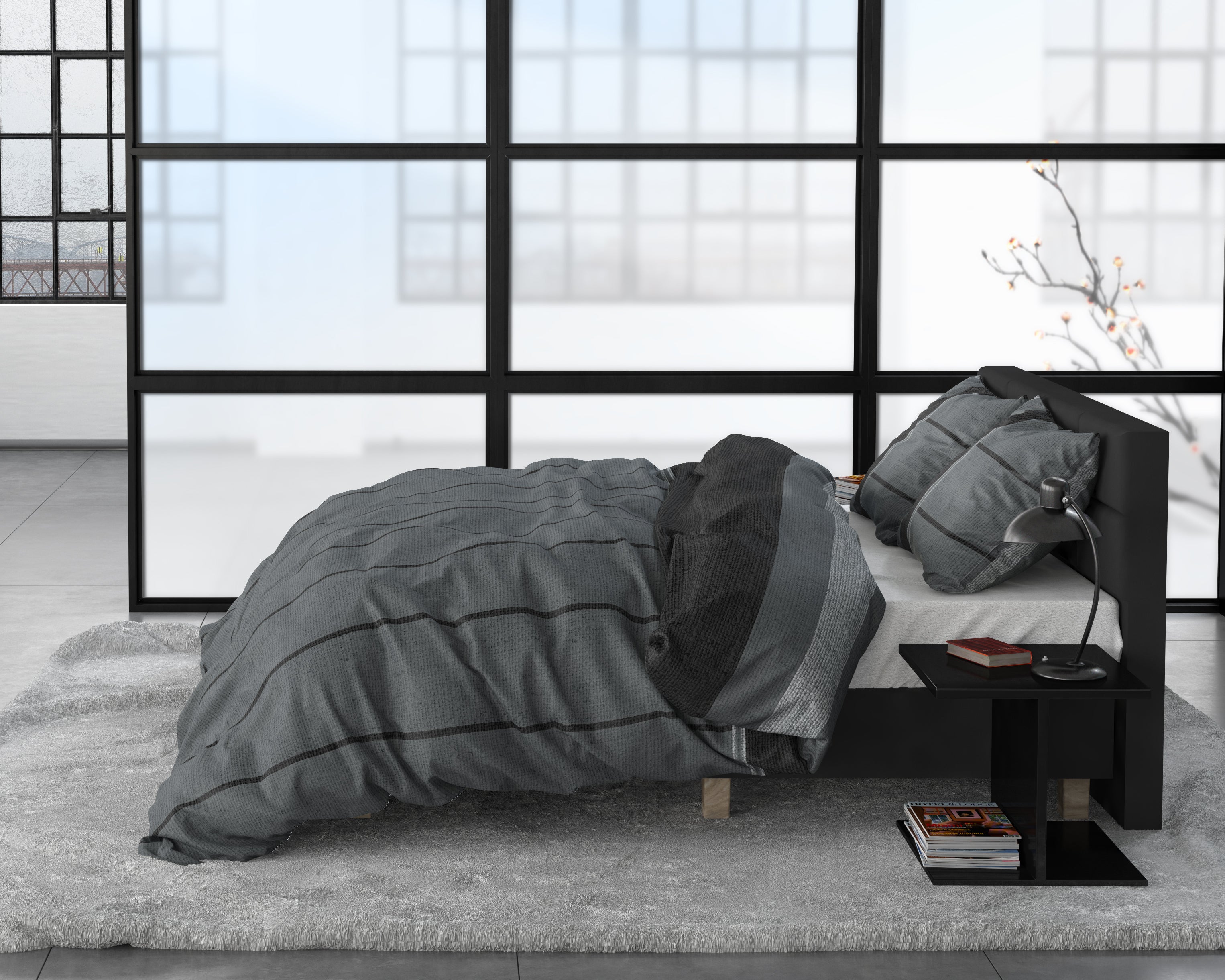Flanel Dekbedovertrek Kees Antraciet - Heerlijk warm - Leuke prints - Comfortabel zacht