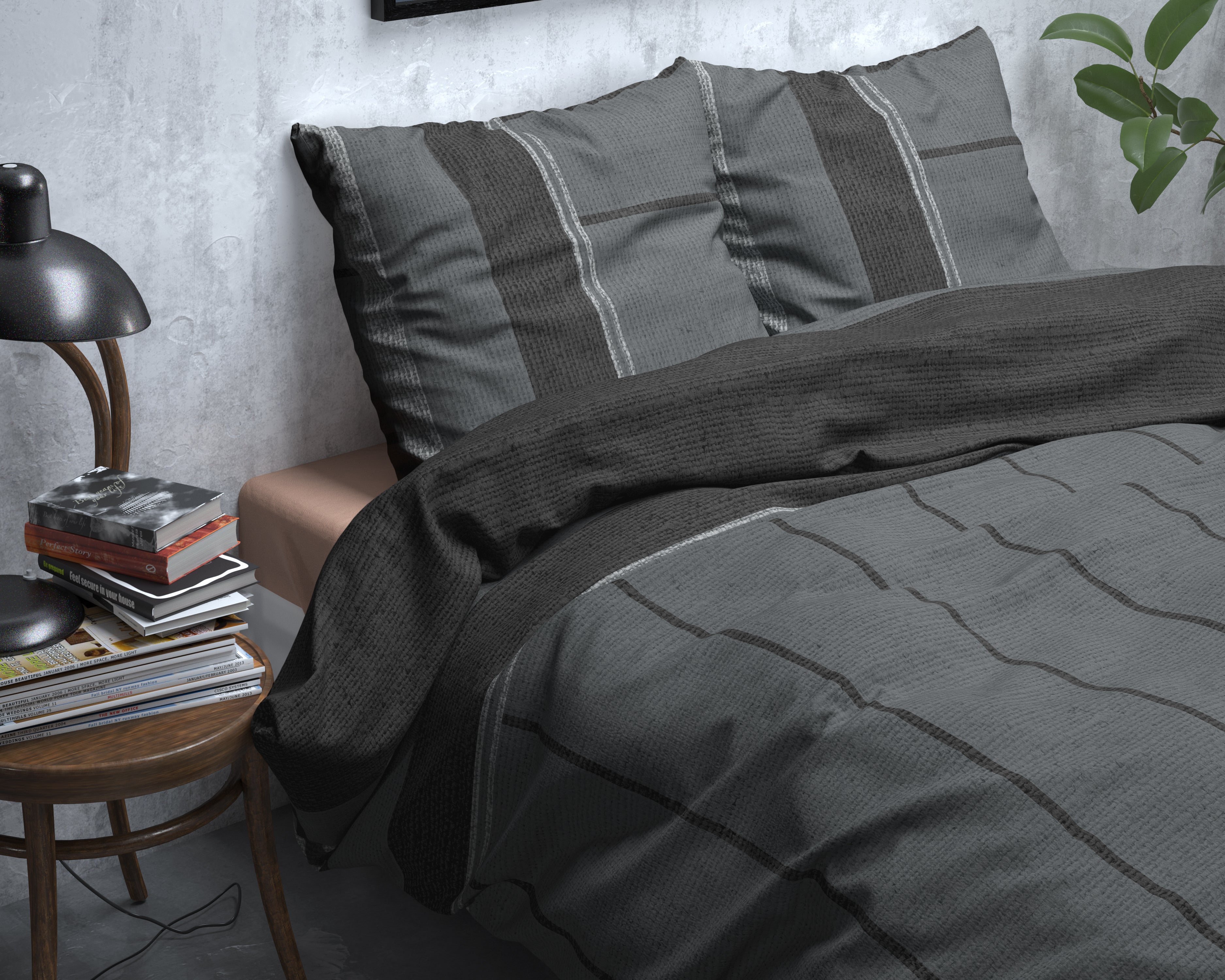 Flanel Dekbedovertrek Kees Antraciet - Heerlijk warm - Leuke prints - Comfortabel zacht