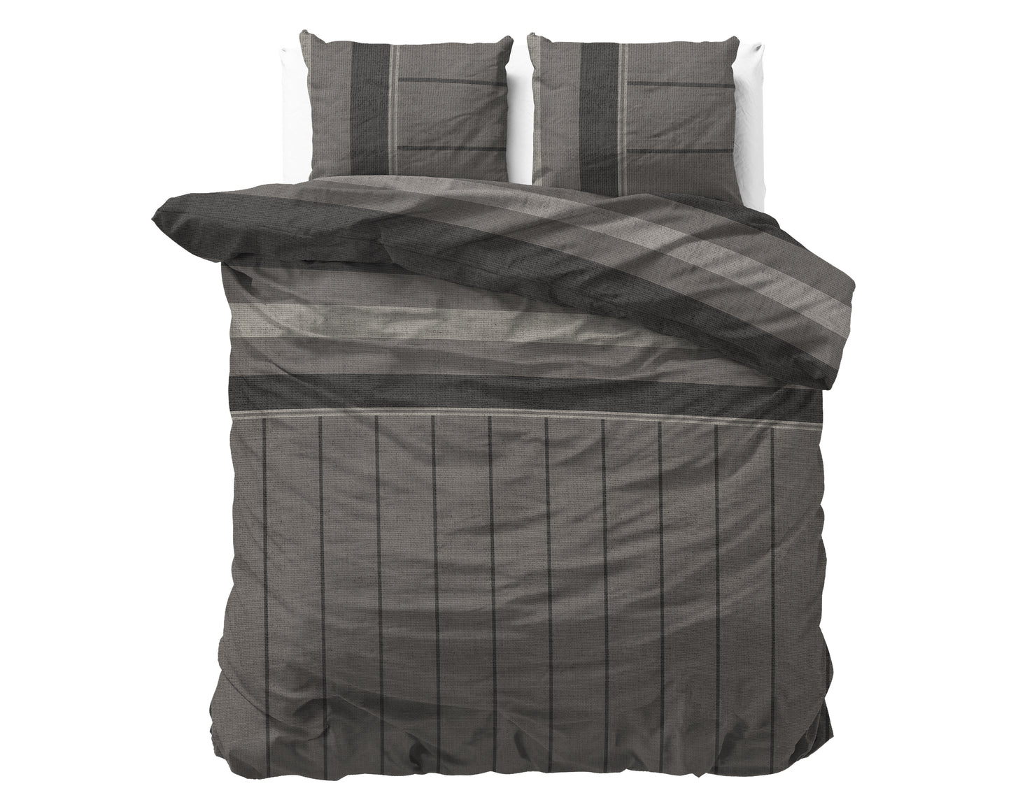 Flanel Dekbedovertrek Kees Taupe - Heerlijk warm - Leuke prints - Comfortabel zacht