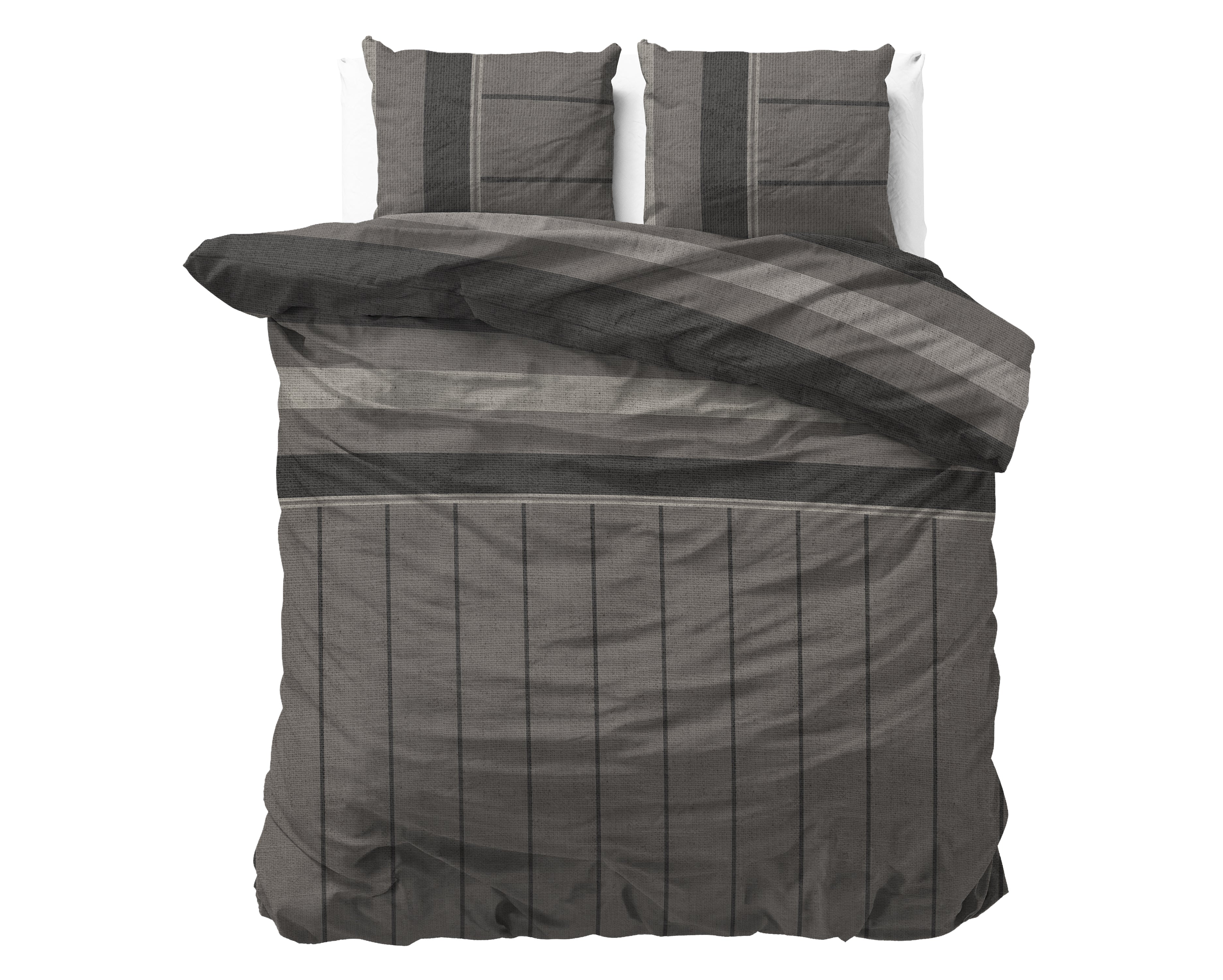 Flanel Dekbedovertrek Kees Taupe - Heerlijk warm - Leuke prints - Comfortabel zacht