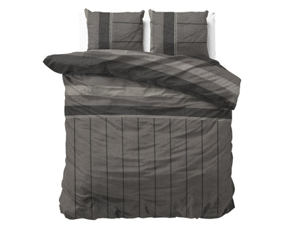 Flanel Dekbedovertrek Kees Taupe - Heerlijk warm - Leuke prints - Comfortabel zacht