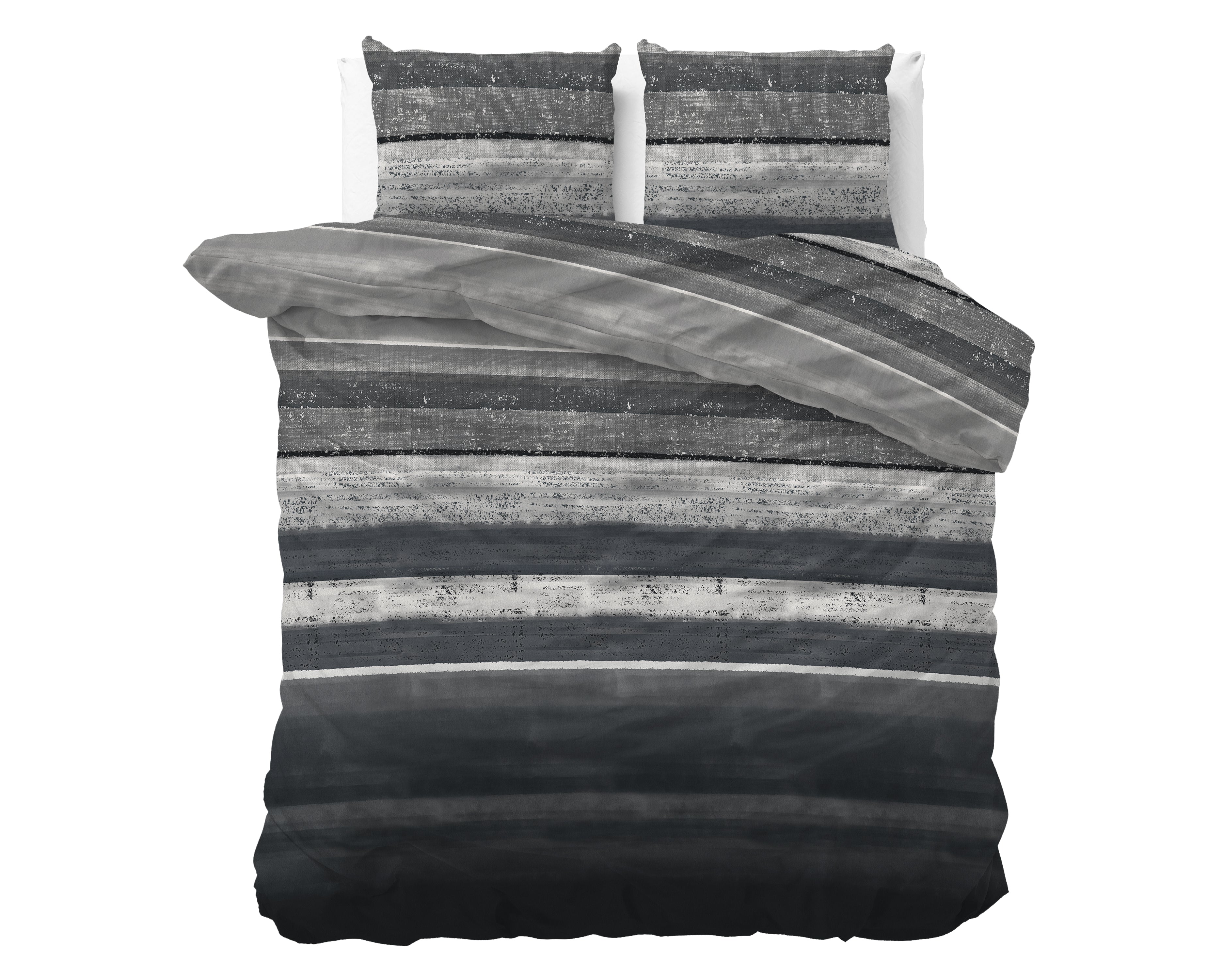 Flanel Dekbedovertrek Marcus Grijs - Heerlijk warm - Leuke prints - Comfortabel zacht