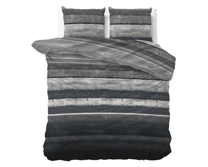 Flanel Dekbedovertrek Marcus Grijs - Heerlijk warm - Leuke prints - Comfortabel zacht