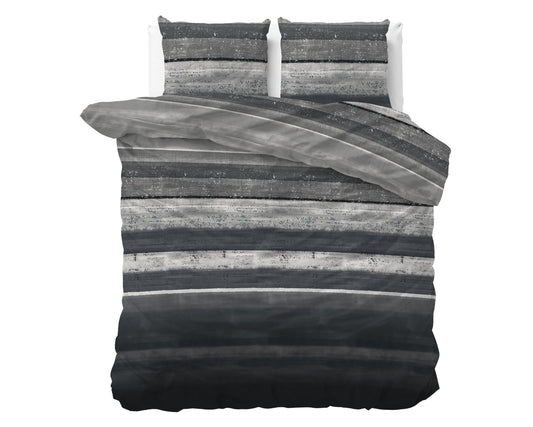 Flanel Dekbedovertrek Marcus Grijs - Heerlijk warm - Leuke prints - Comfortabel zacht