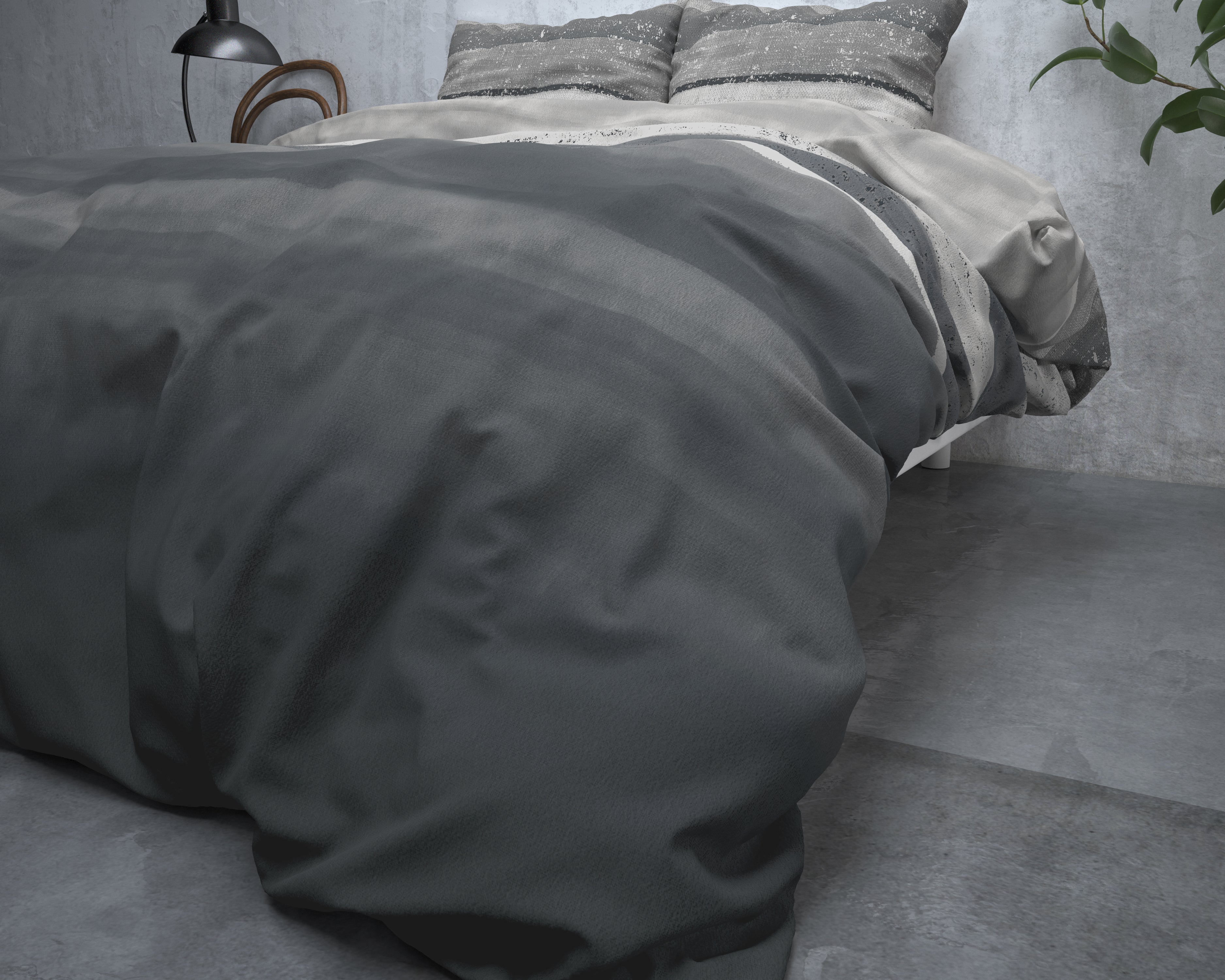 Flanel Dekbedovertrek Marcus Grijs - Heerlijk warm - Leuke prints - Comfortabel zacht