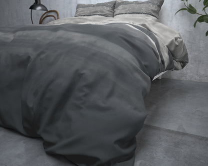 Flanel Dekbedovertrek Marcus Grijs - Heerlijk warm - Leuke prints - Comfortabel zacht