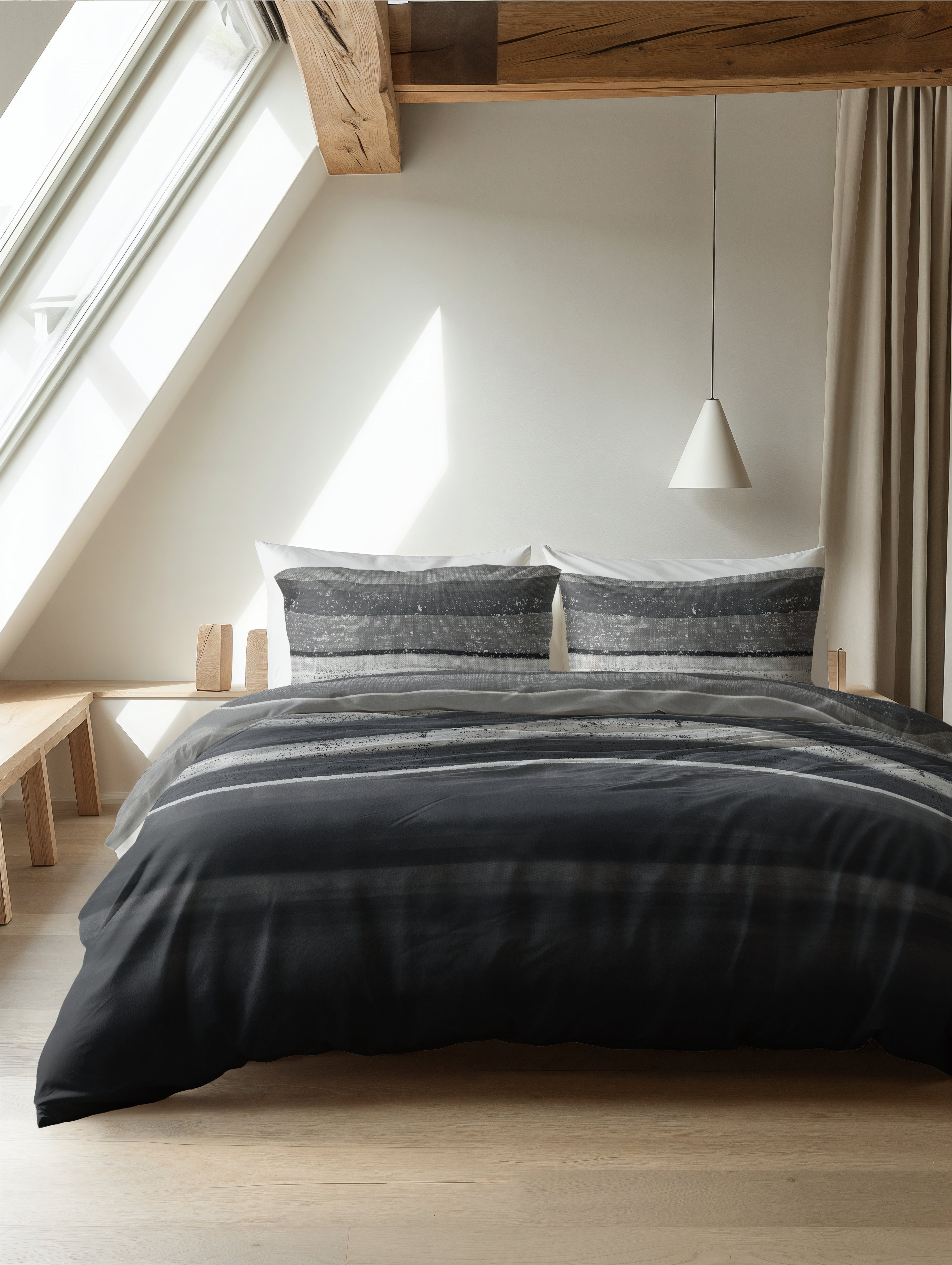 Flannel Duvet Cover Marcus Gray - Wonderfully warm - Nice prints - Comfortably soft